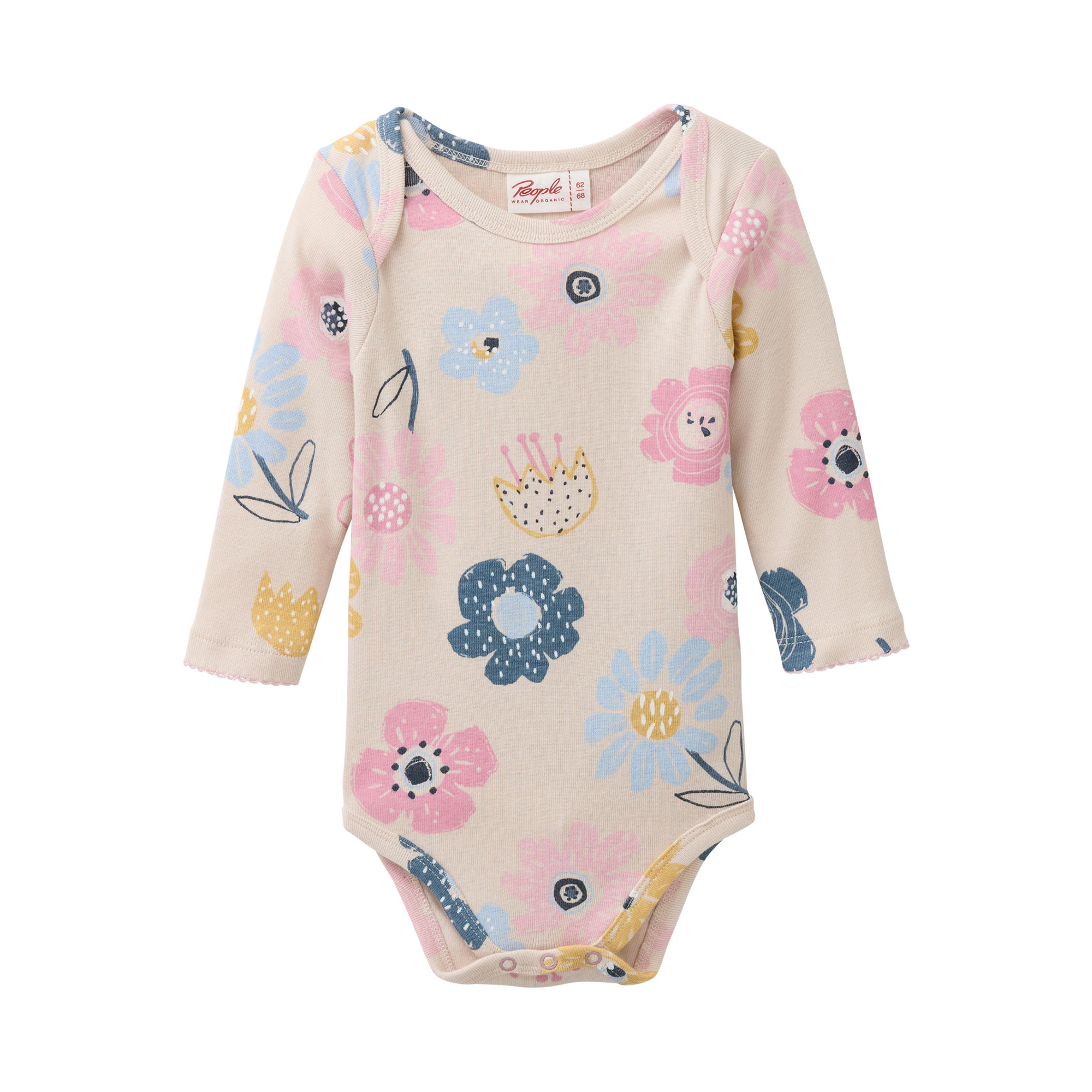 Langarmbodys, People Wear Organic, Beige – Produktansicht