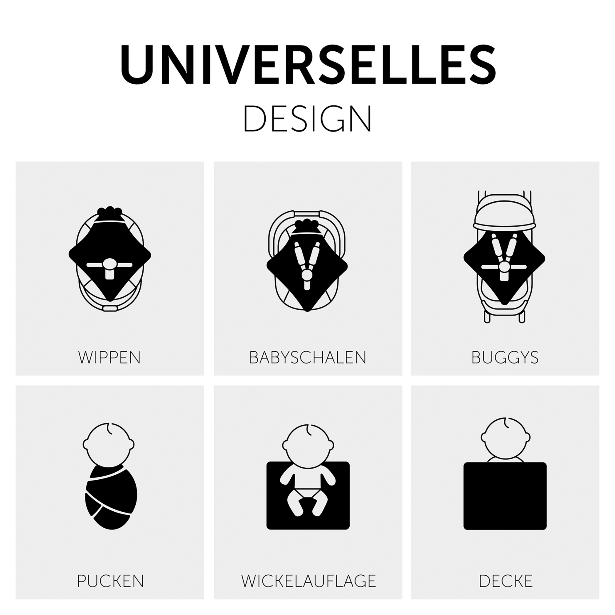 Einschlagdecken & Decken, hauck, Grau – Produktansicht