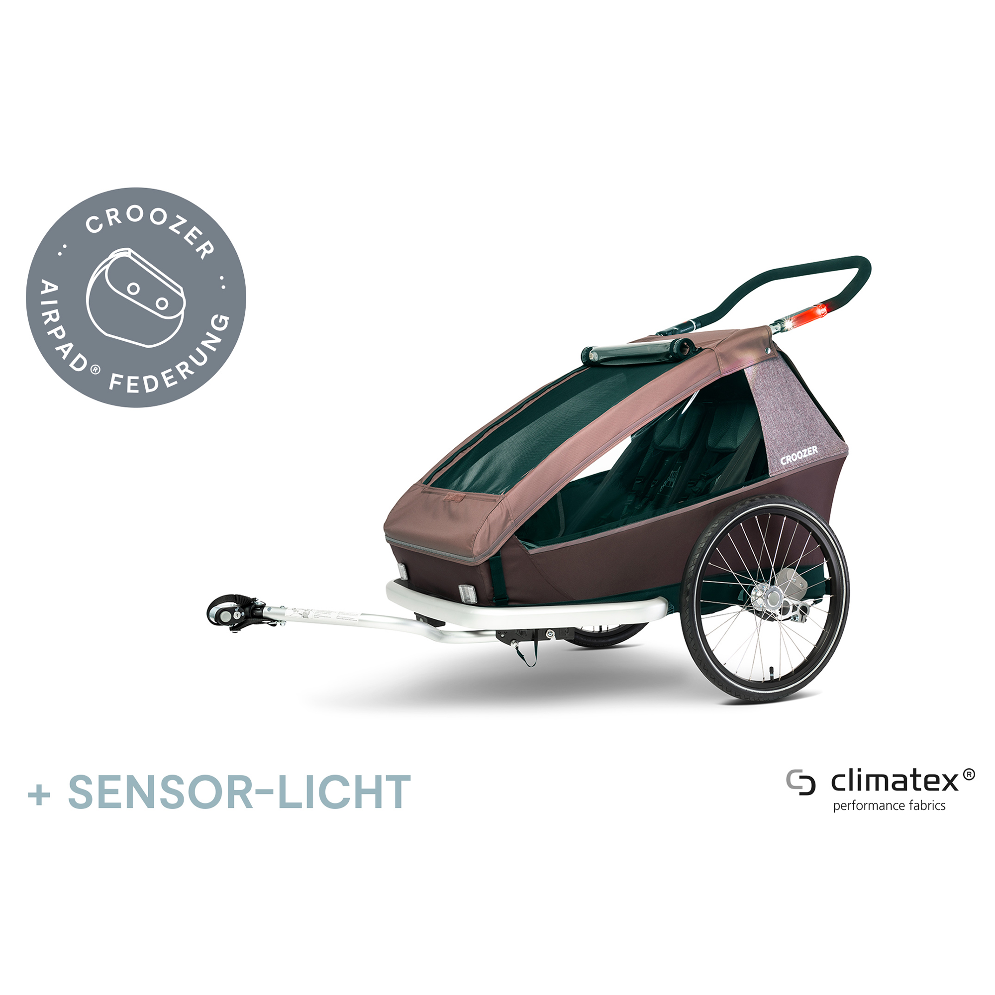 Fahrradanhänger, Croozer, Rot – Produktansicht