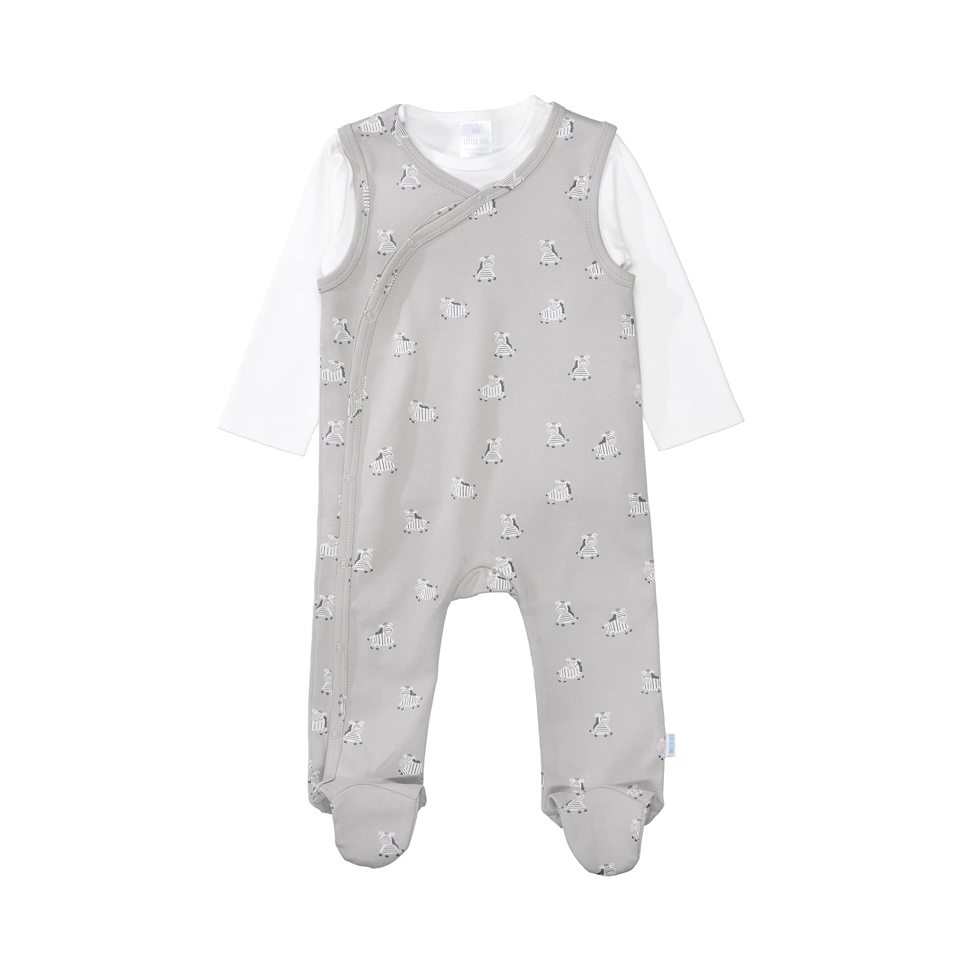 Strampler, LITTLE ONE, Grau – Besonderheit: Set bestehend aus Langarmshirt und Strampler