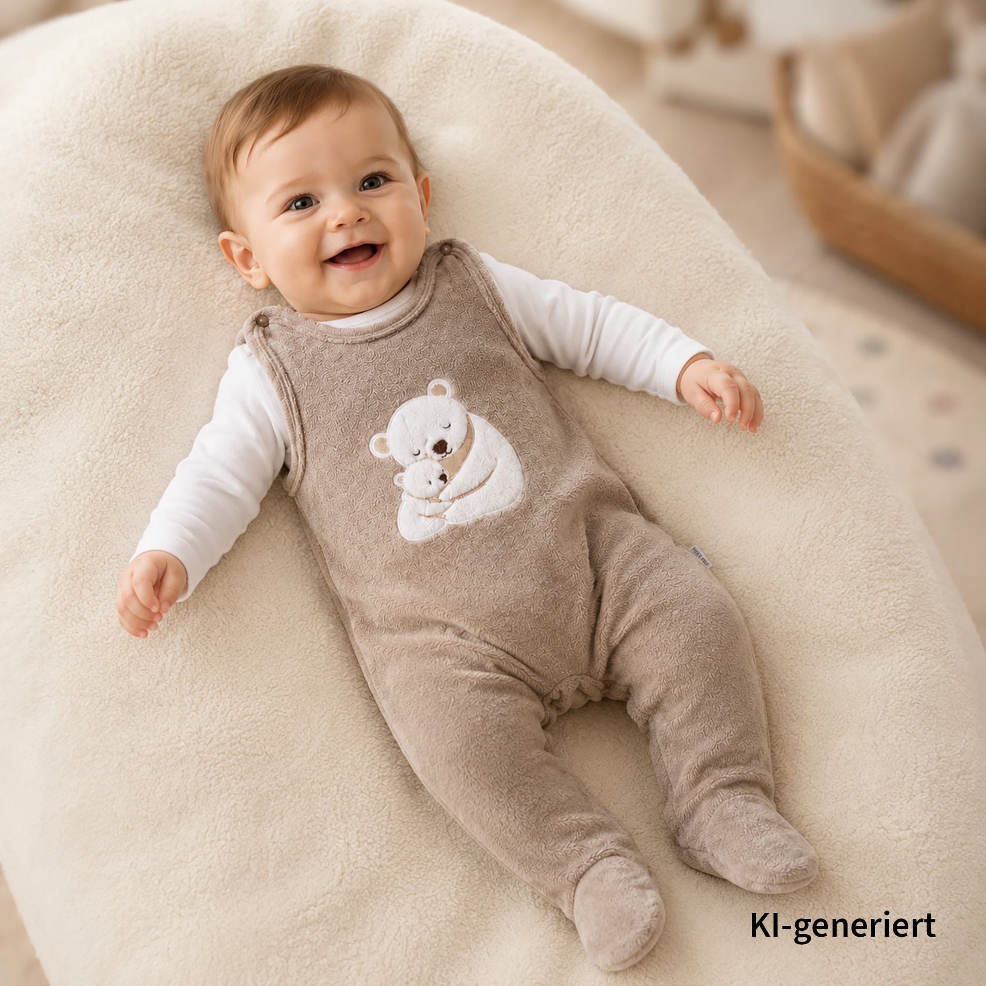 Strampler, LITTLE ONE, Braun – Besonderheit: Set bestehend aus einem Nicky-Strampler und einem Langarmshirt