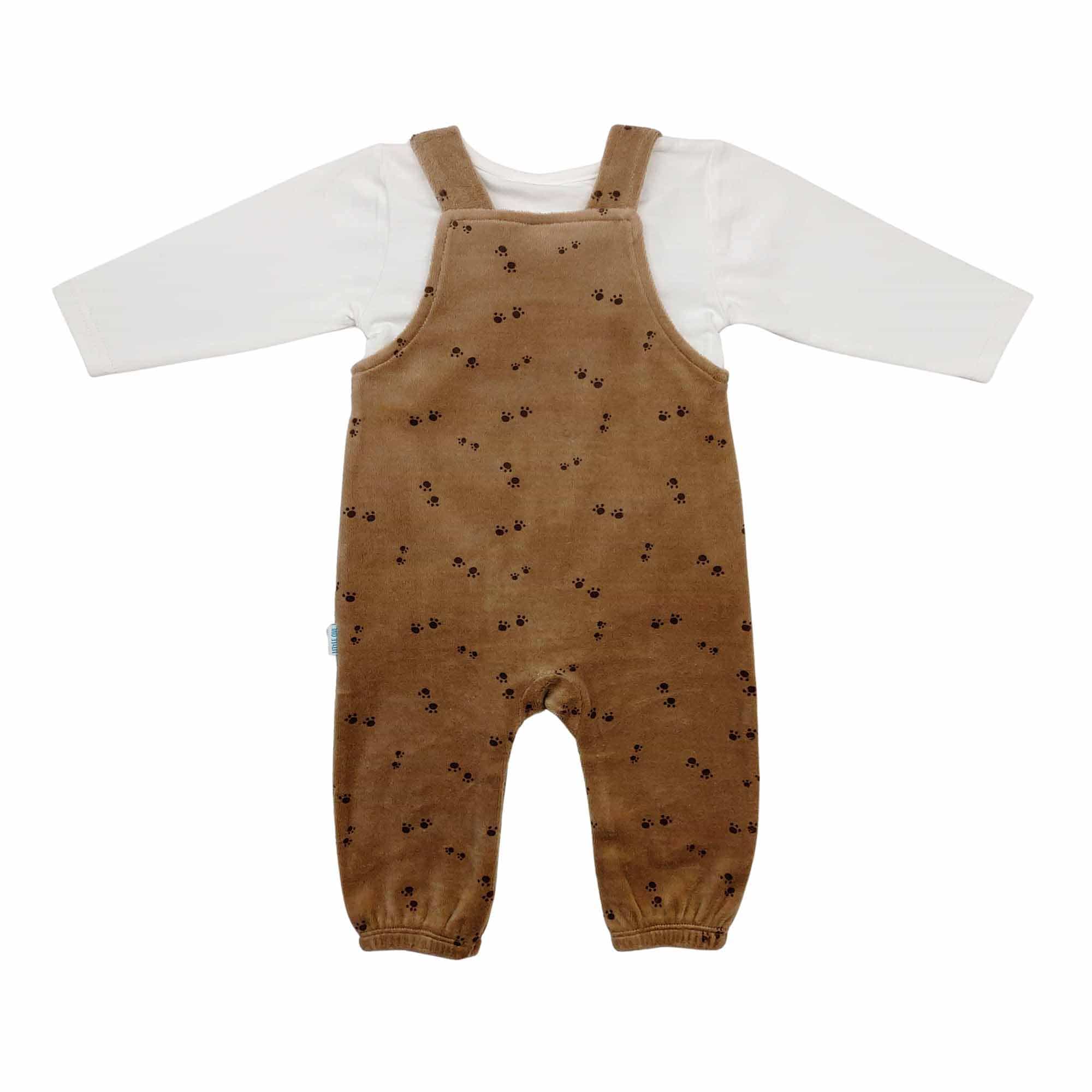 Strampler, LITTLE ONE, Braun – Besonderheit: Set bestehend aus Strampler und Langarmshirt