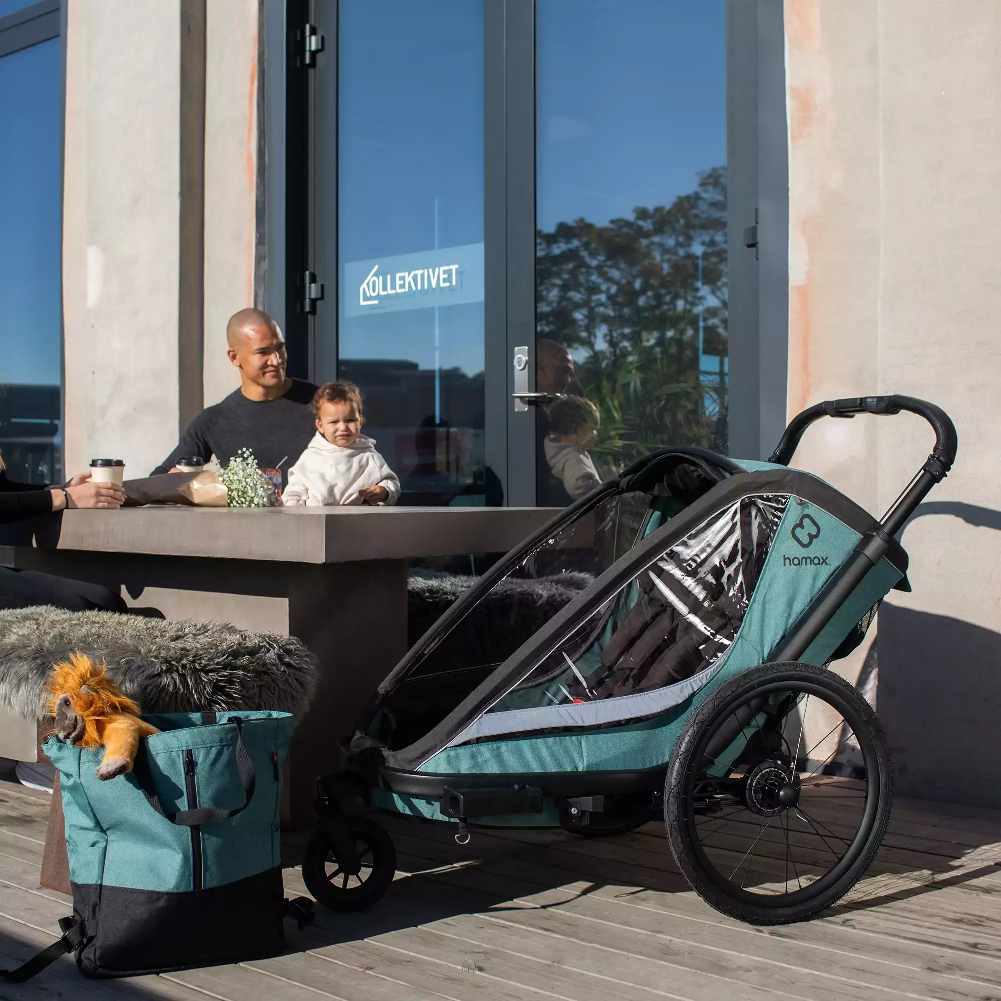 Fahrradanhänger, hamax, Grün – Produktansicht