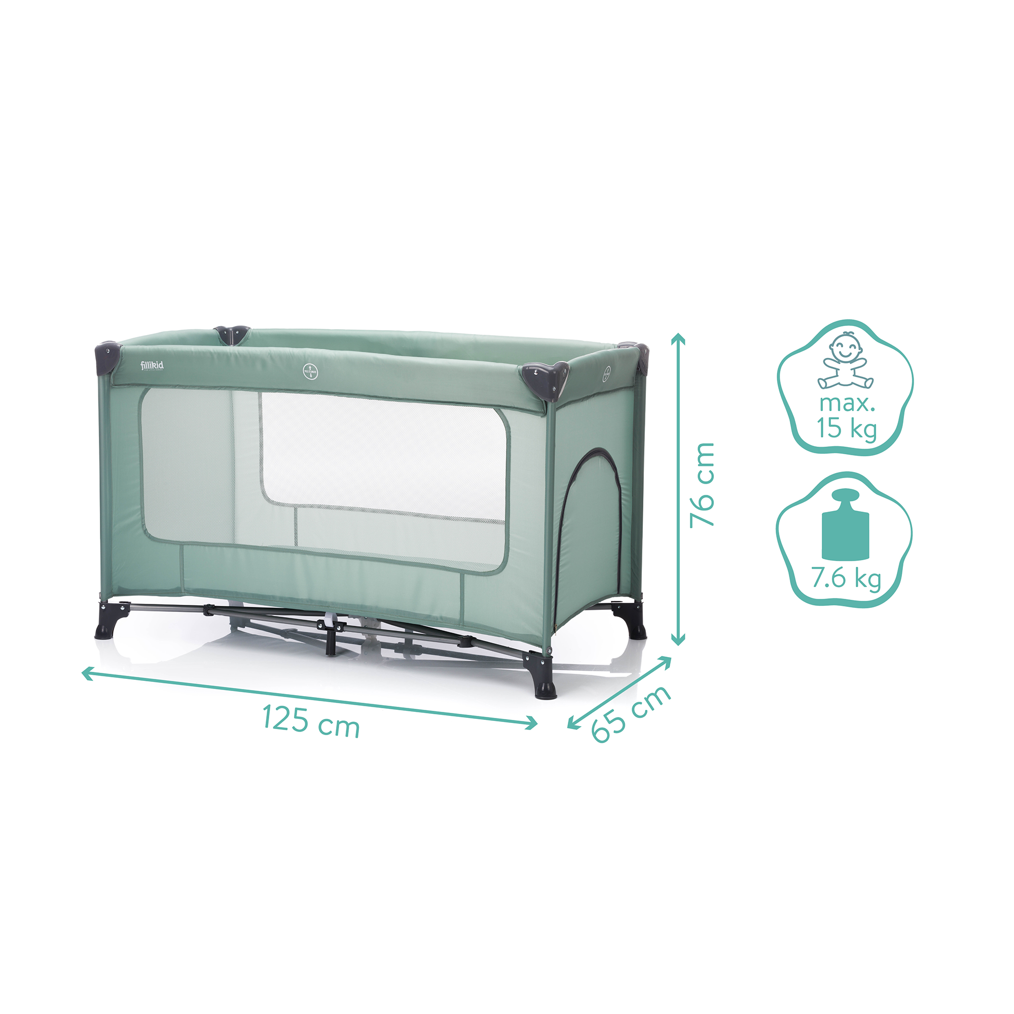 Reisebetten & Zubehör, fillikid, Grün – Produktansicht