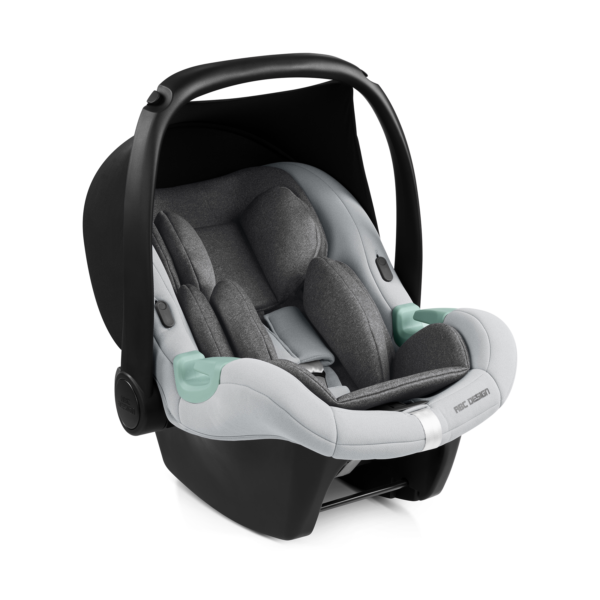 Babyschalen 0-13 kg, Gruppe 0+, ABC DESIGN, Grau – Besonderheit: geeignet ab Geburt bis ca. 15 Monate (ca. 45-85 cm - max. 13 kg)