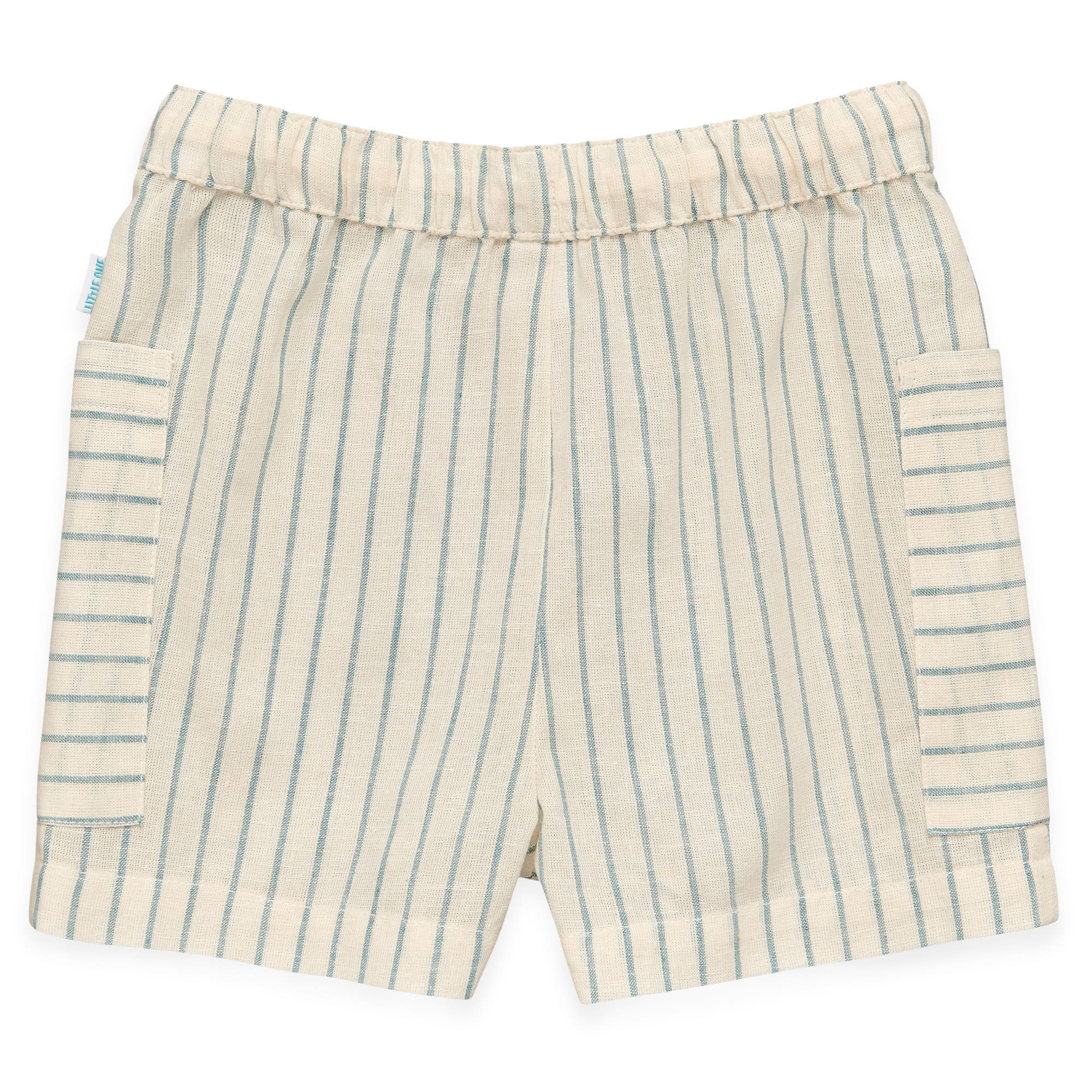 Kurze Hosen, LITTLE ONE, Blau – Besonderheit: aus 75% Baumwolle und 25% Leinen