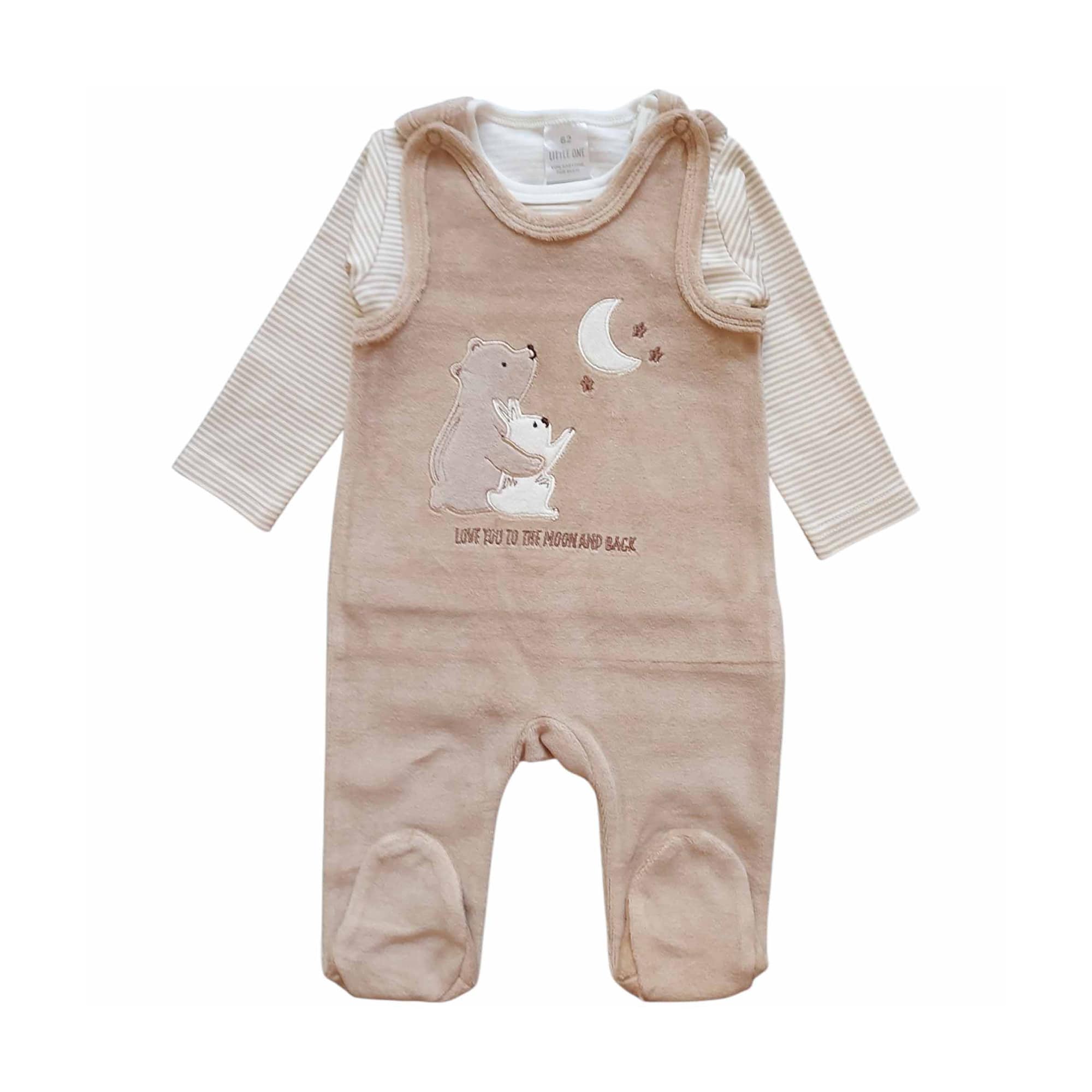 Strampler, LITTLE ONE, Braun – Besonderheit: Set bestehend aus Strampler und Langarmshirt
