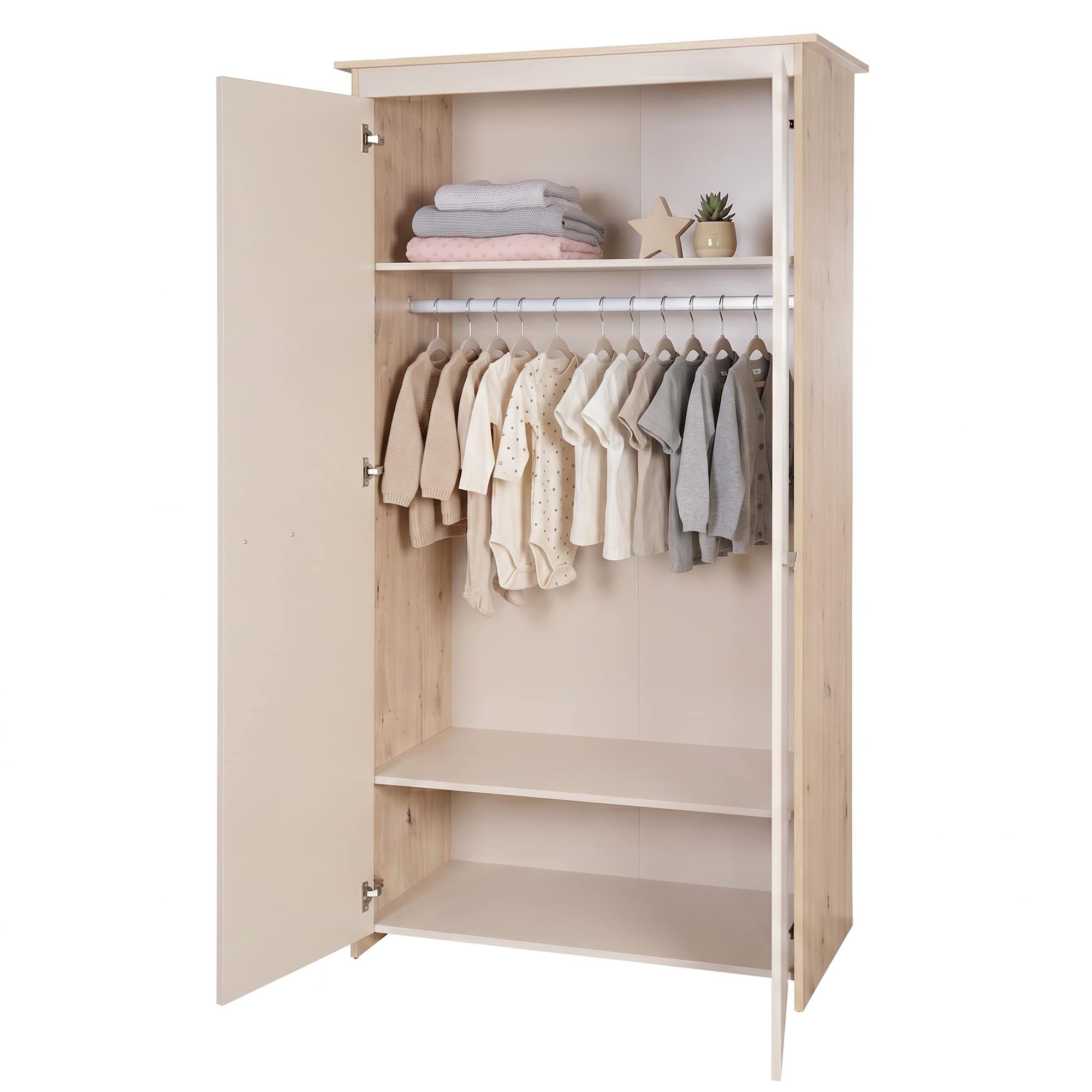 2-türige Kleiderschränke, roba, Beige – Produktansicht
