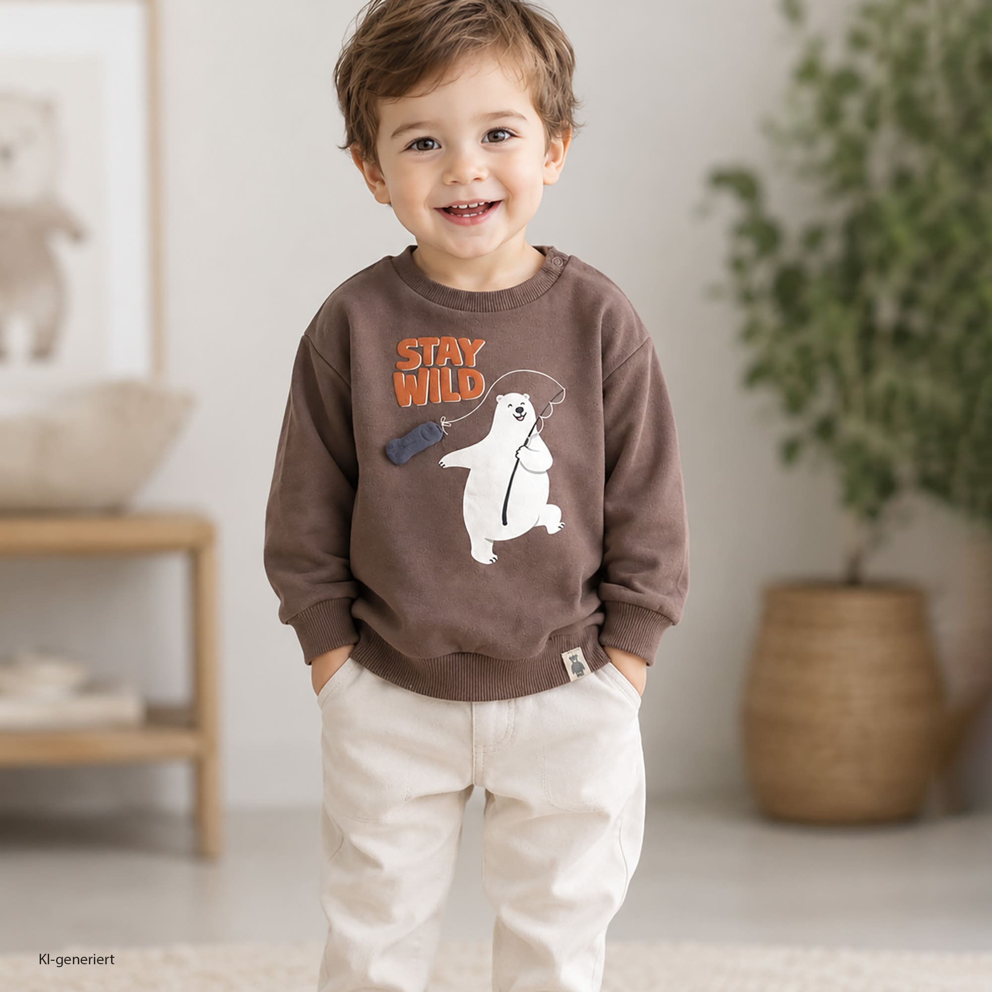 Pullover & Sweatshirts, LITTLE, Braun – Besonderheit: aus 80% Baumwolle