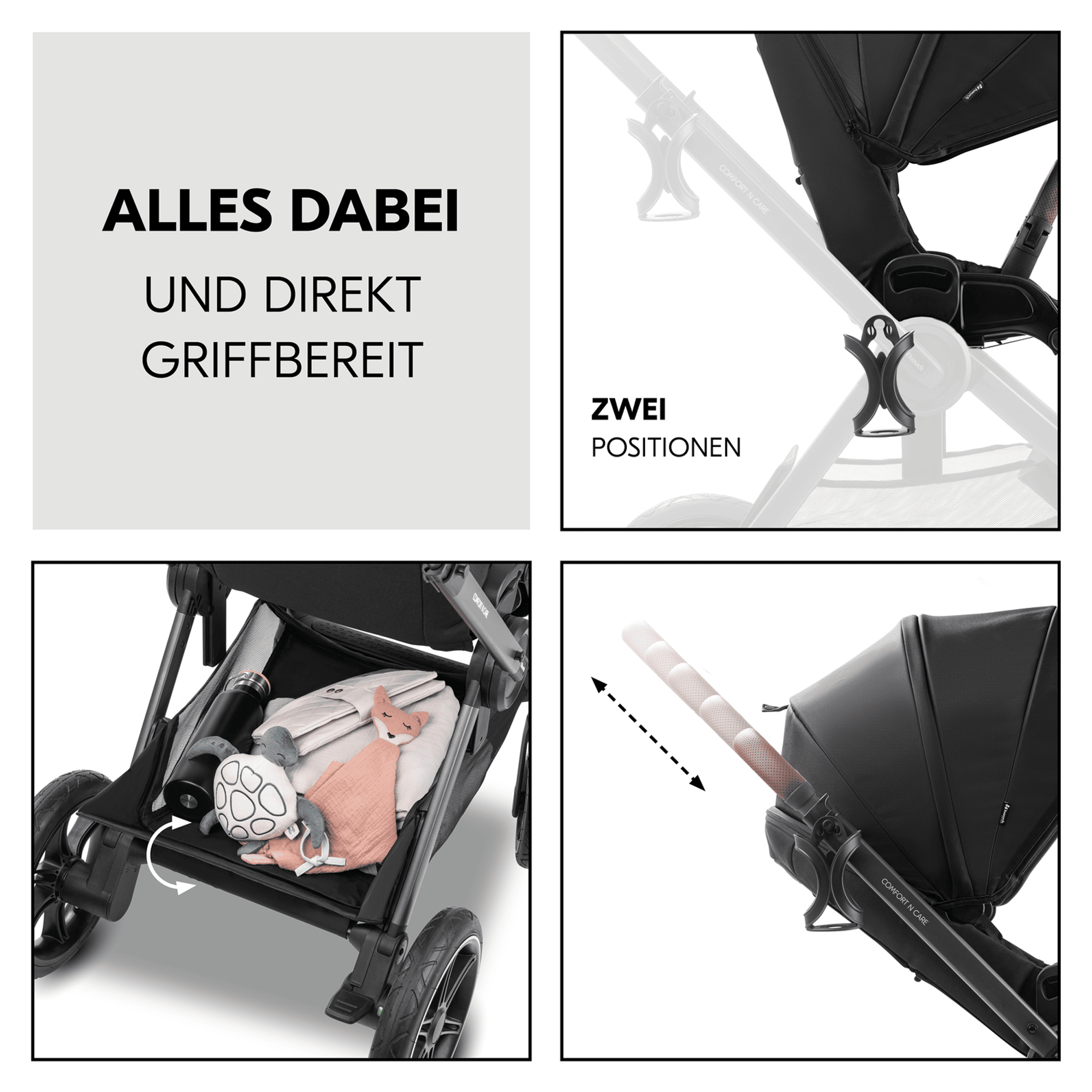 Kombi-Kinderwagen, hauck, Grau – Produktansicht