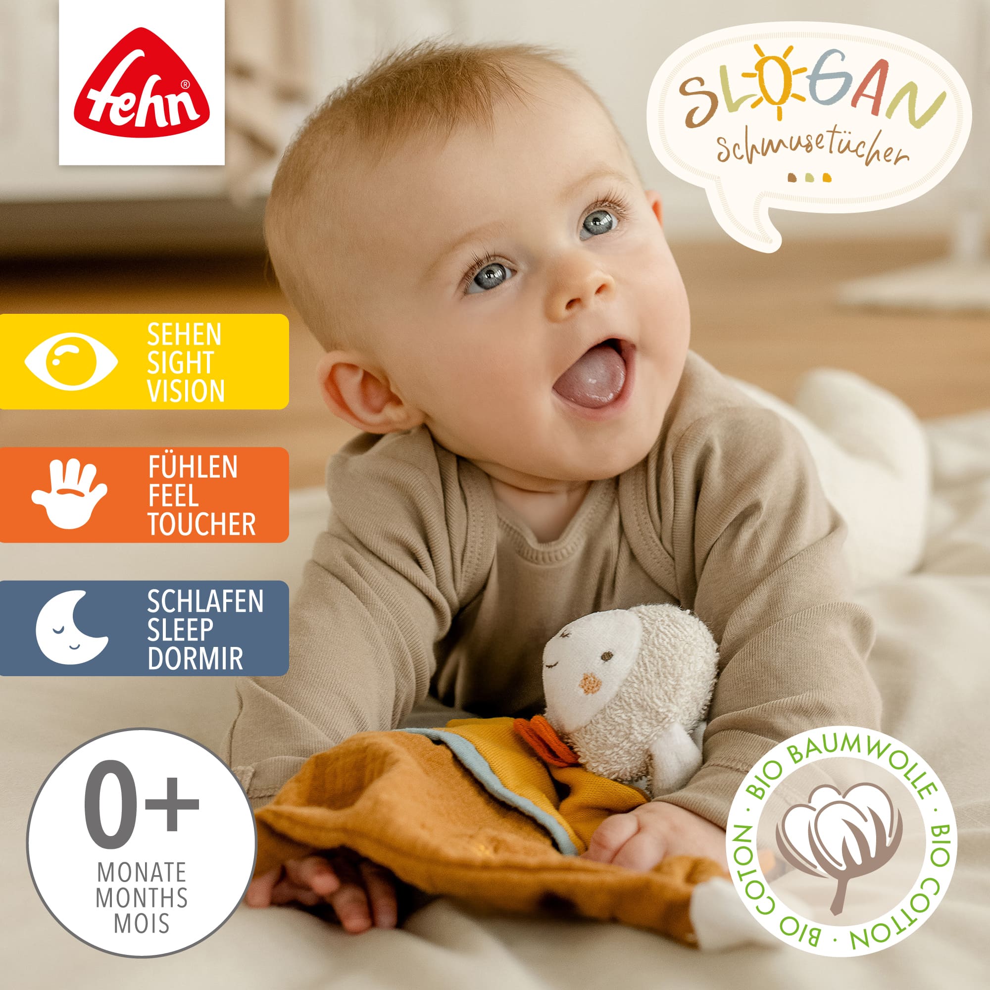 Schmusetücher, fehn, Braun – Produktansicht