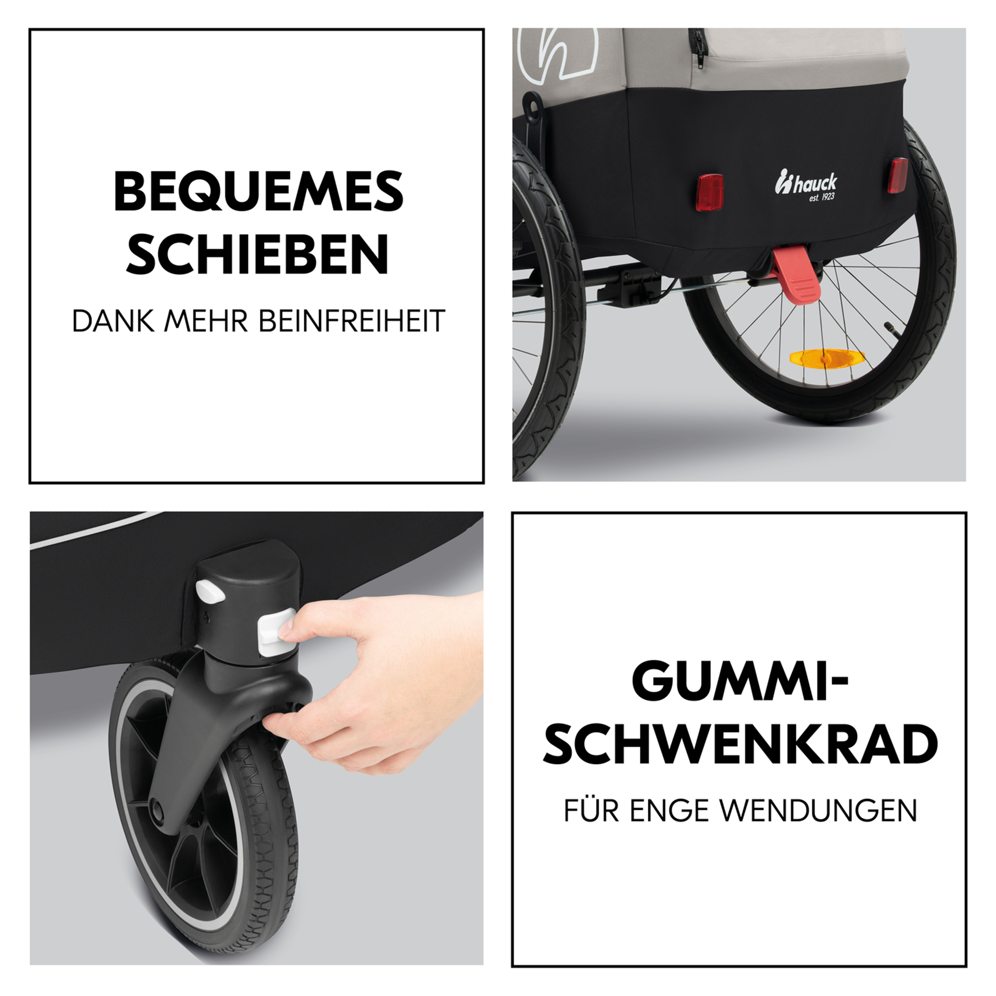 Fahrradanhänger, hauck, Schwarz – Produktansicht
