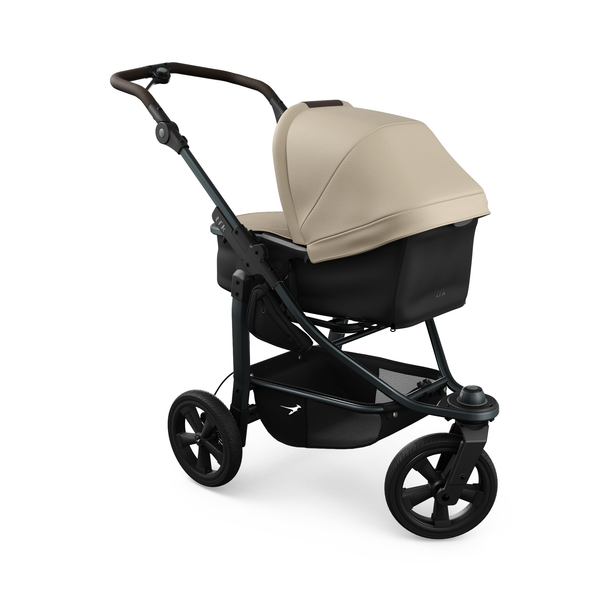 Kombi-Kinderwagen, tfk, Beige – Besonderheit: Wanne mit großer Liegefläche