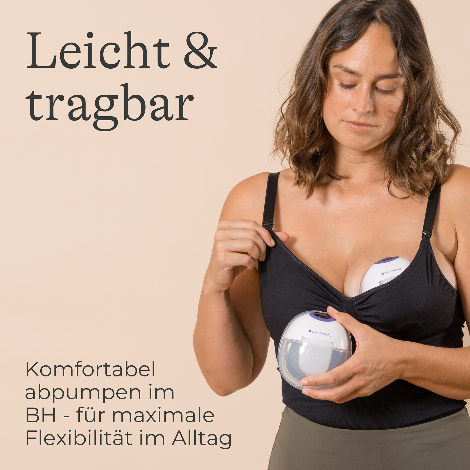 Hands Free Milchpumpen, Lansinoh, Weiß – Produktansicht