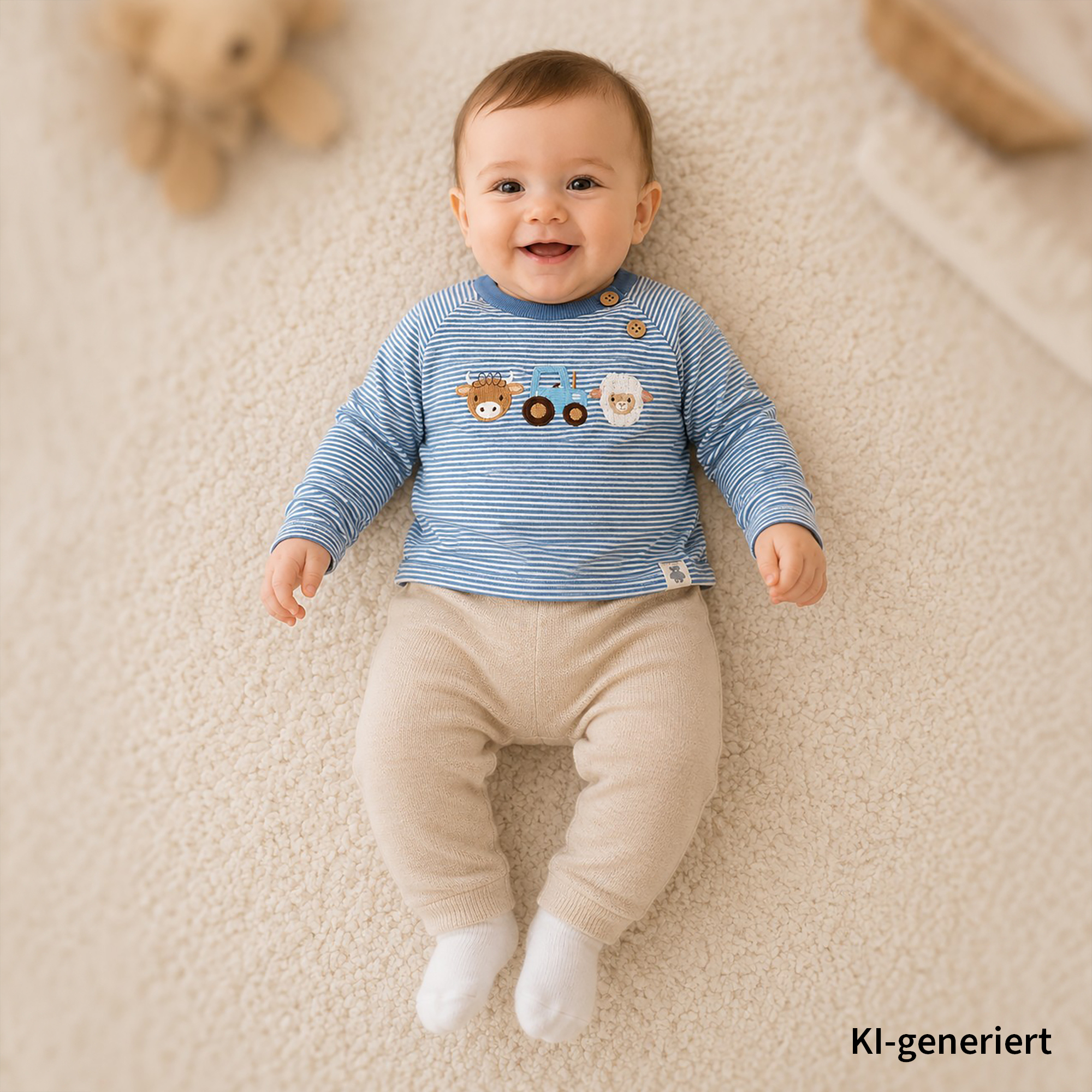 Langarmshirts, LITTLE, Blau – Besonderheit: aus 100% Baumwolle