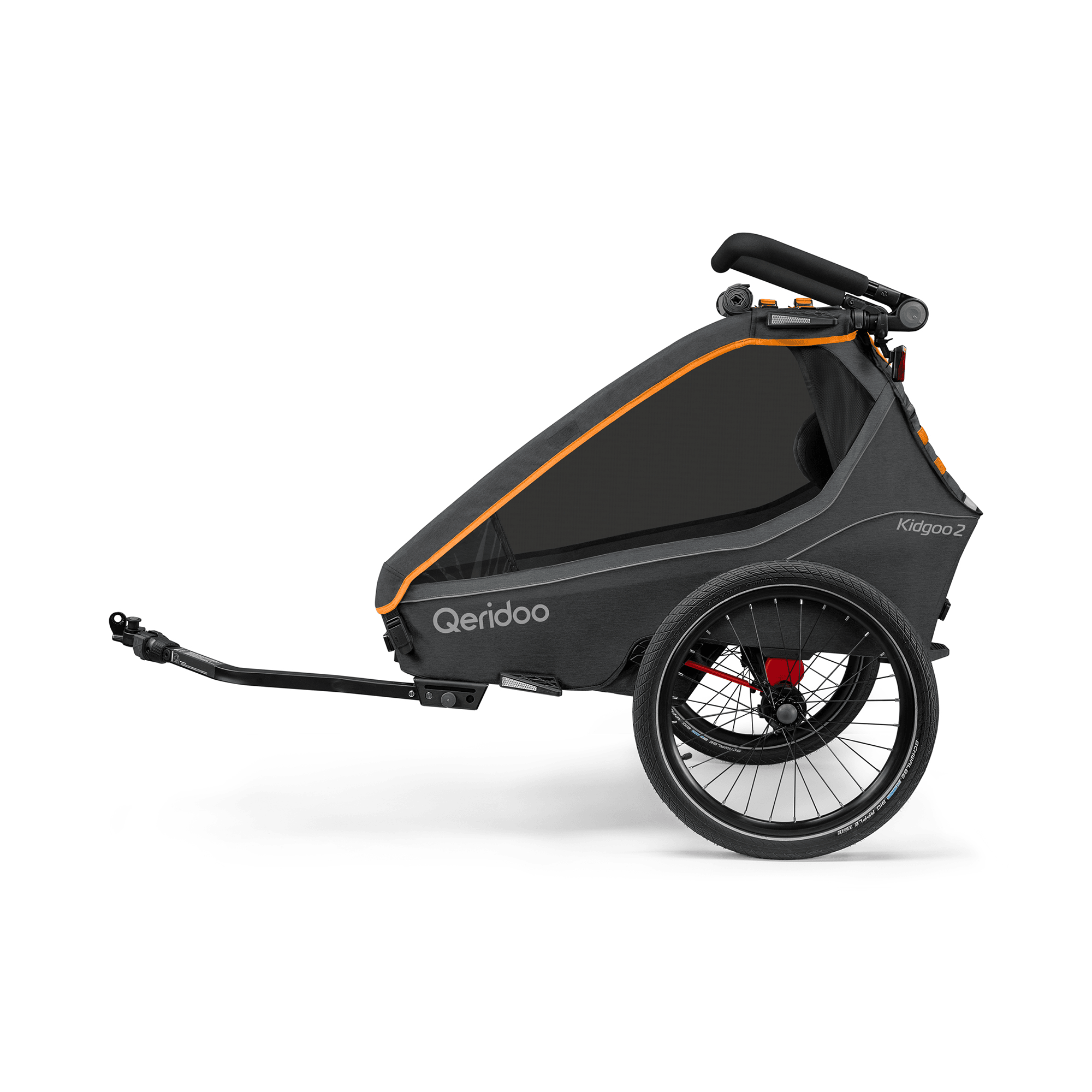 Fahrradanhänger, Qeridoo, Orange – Produktansicht