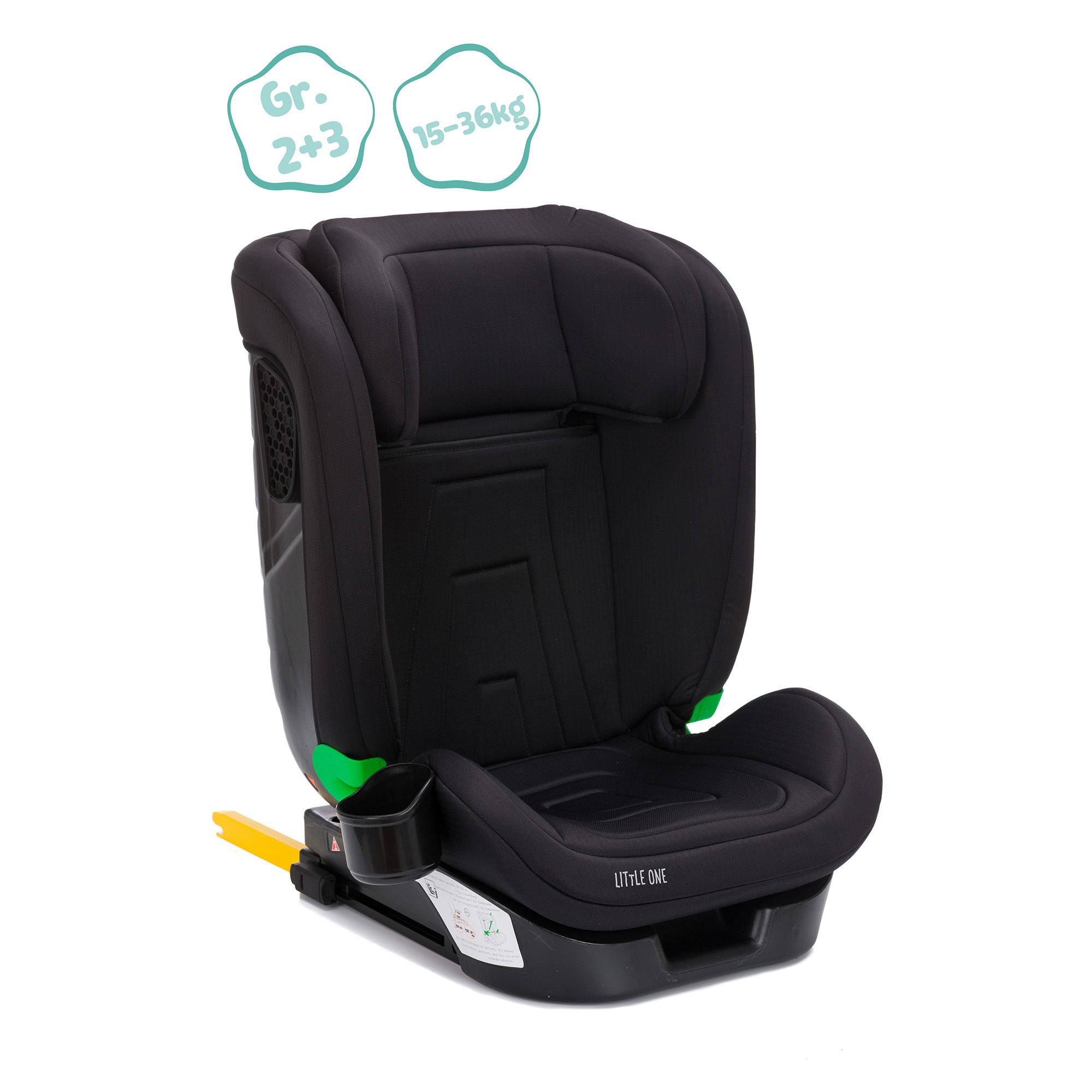 Kindersitze 15-36 kg, Gruppe 2/3, LITTLE ONE, Schwarz – Produktansicht