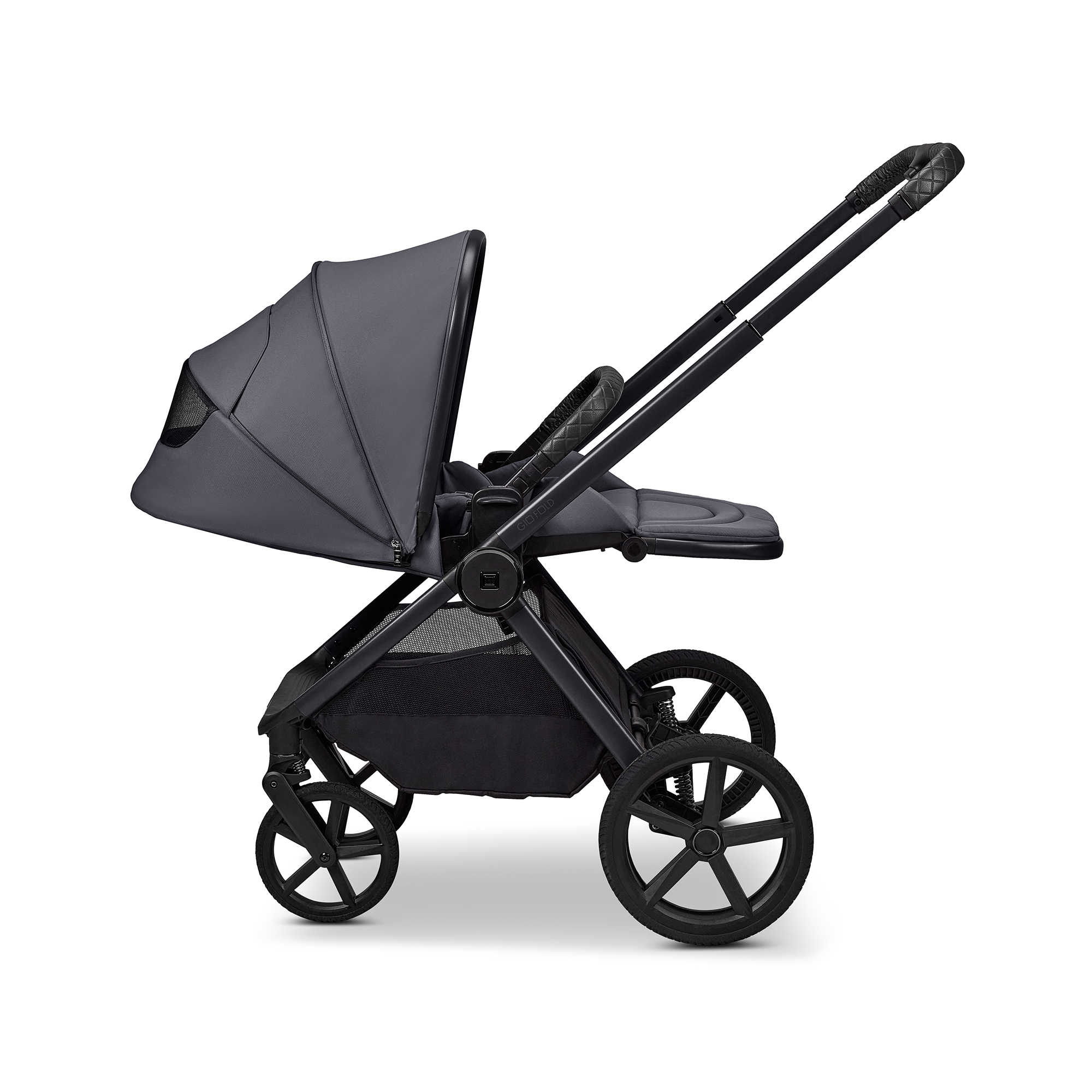 Kombi-Kinderwagen, MOON, Grau – Produktansicht