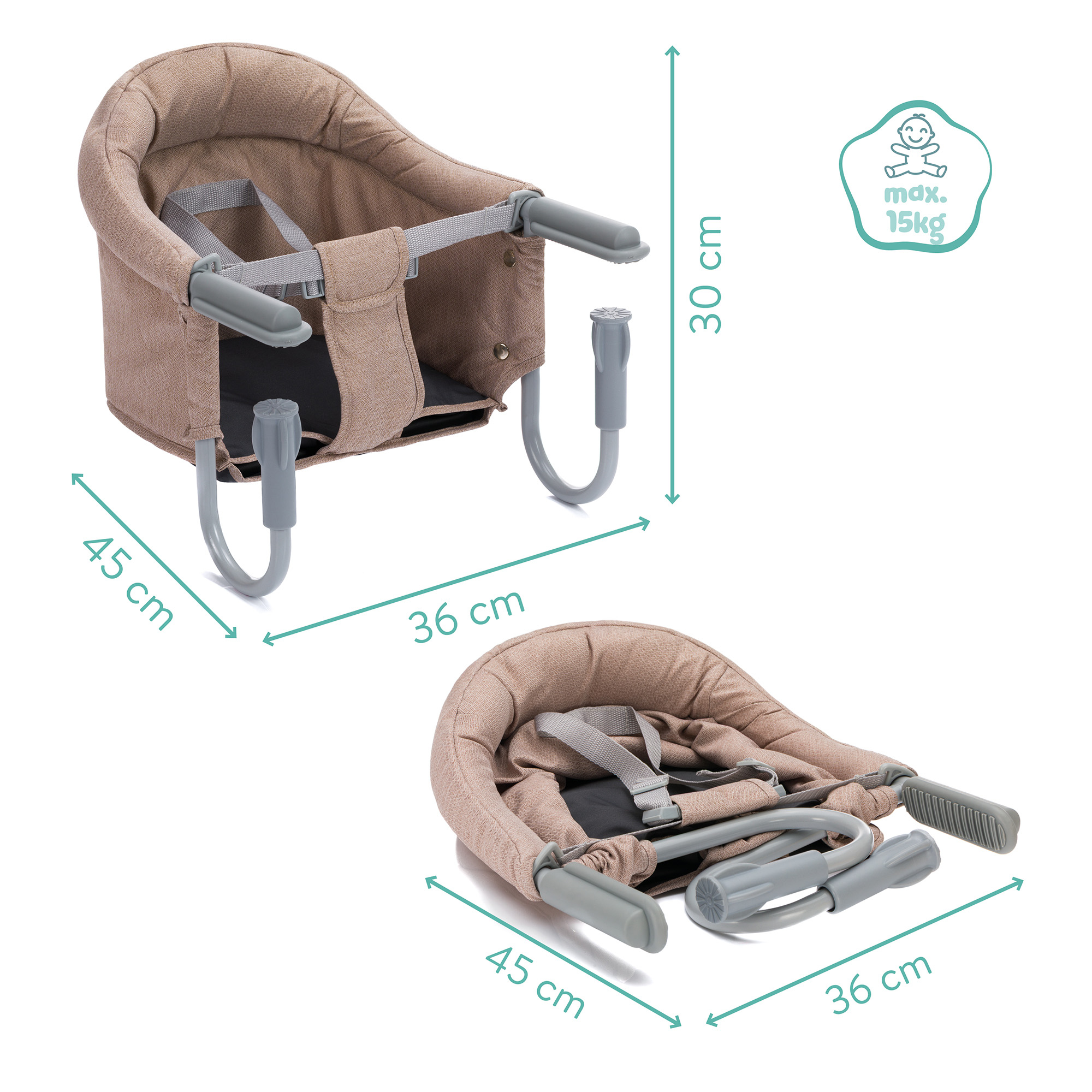 Reisehochstühle, fillikid, Beige – Produktansicht