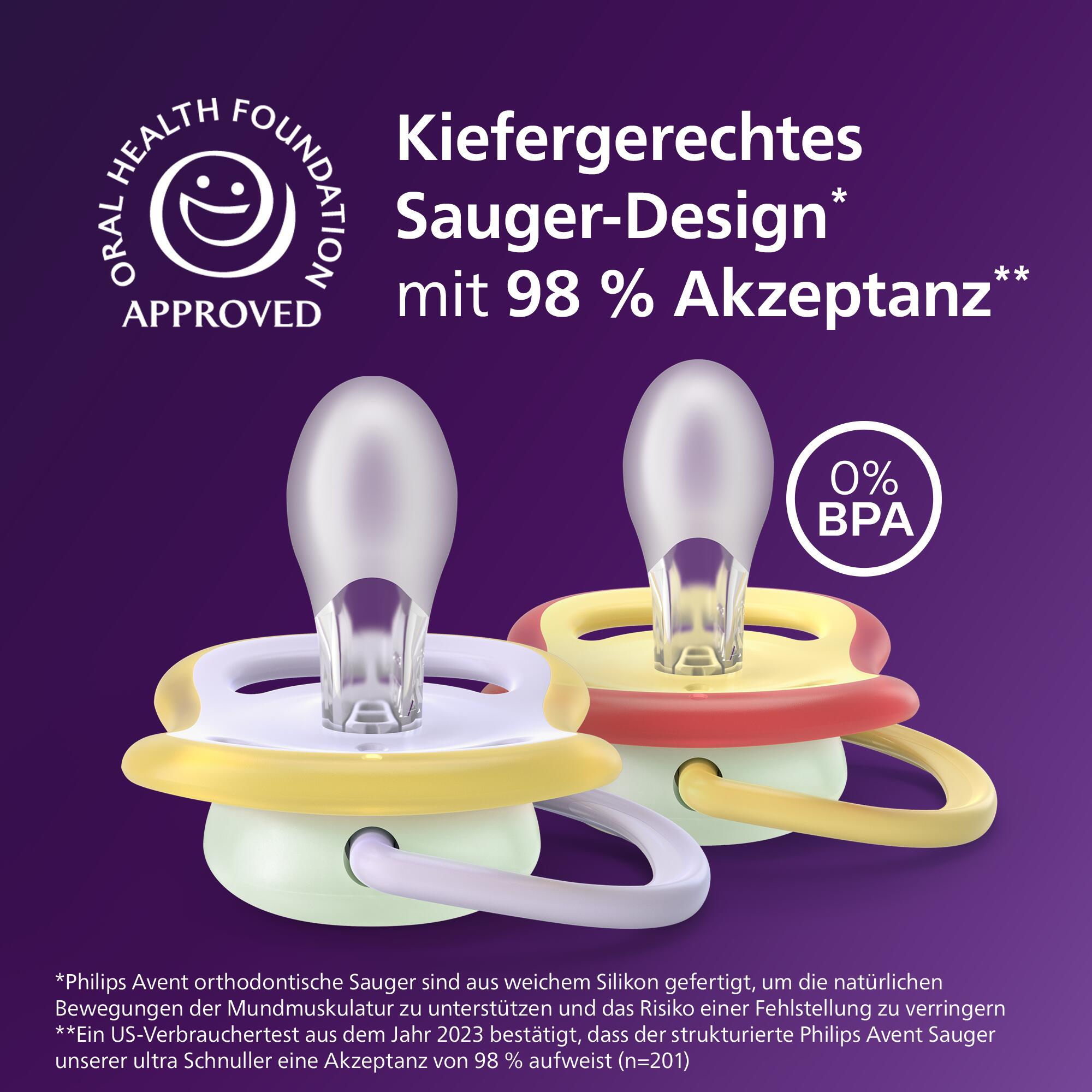 Schnuller, PHILIPS AVENT, Gelb – Produktansicht