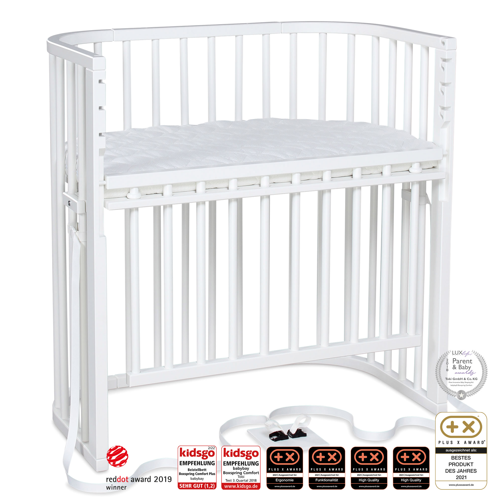Beistellbetten, babybay, Weiß – Produktansicht