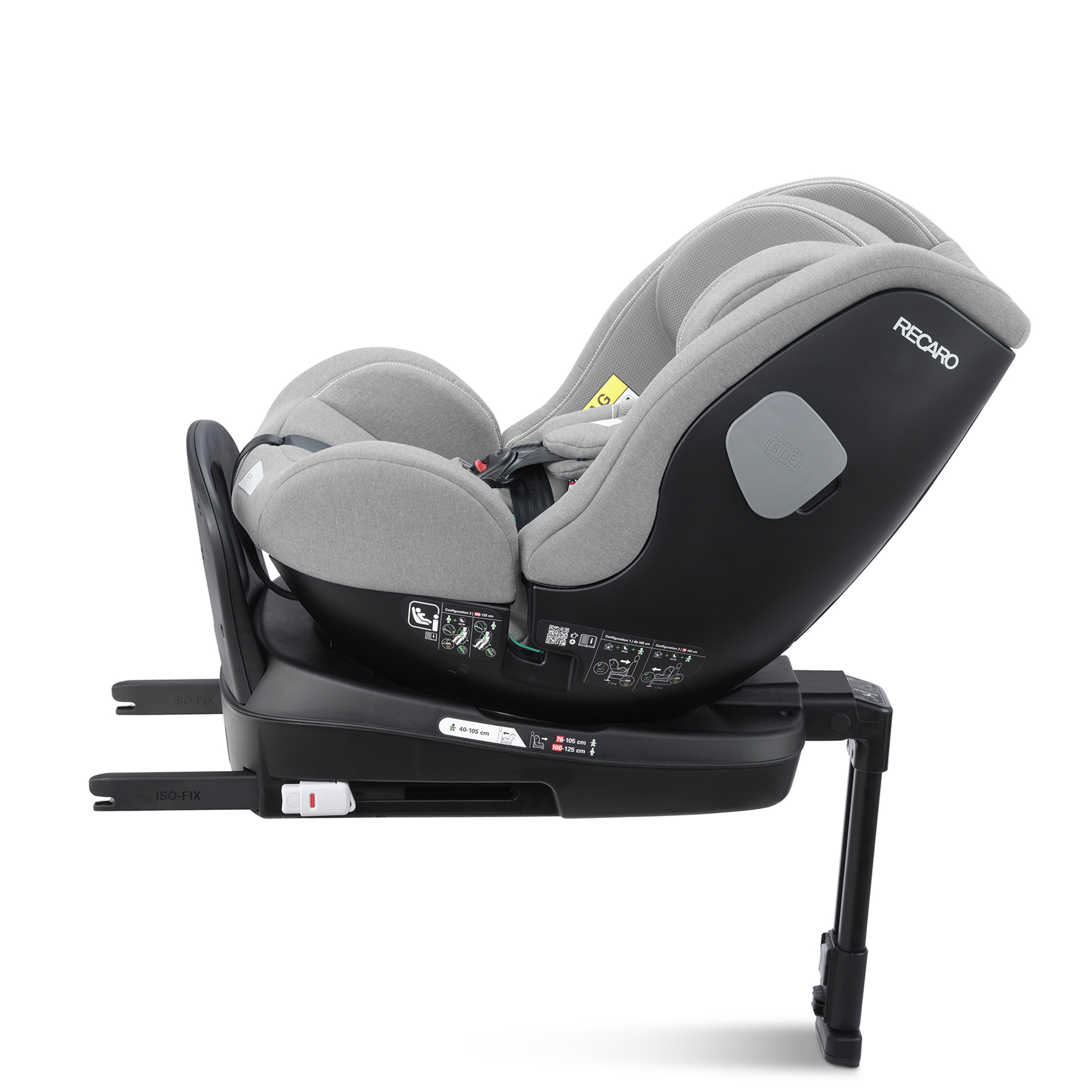 Reboarder 0-18 kg, Gruppe 0+/1, RECARO, Grau – Produktansicht