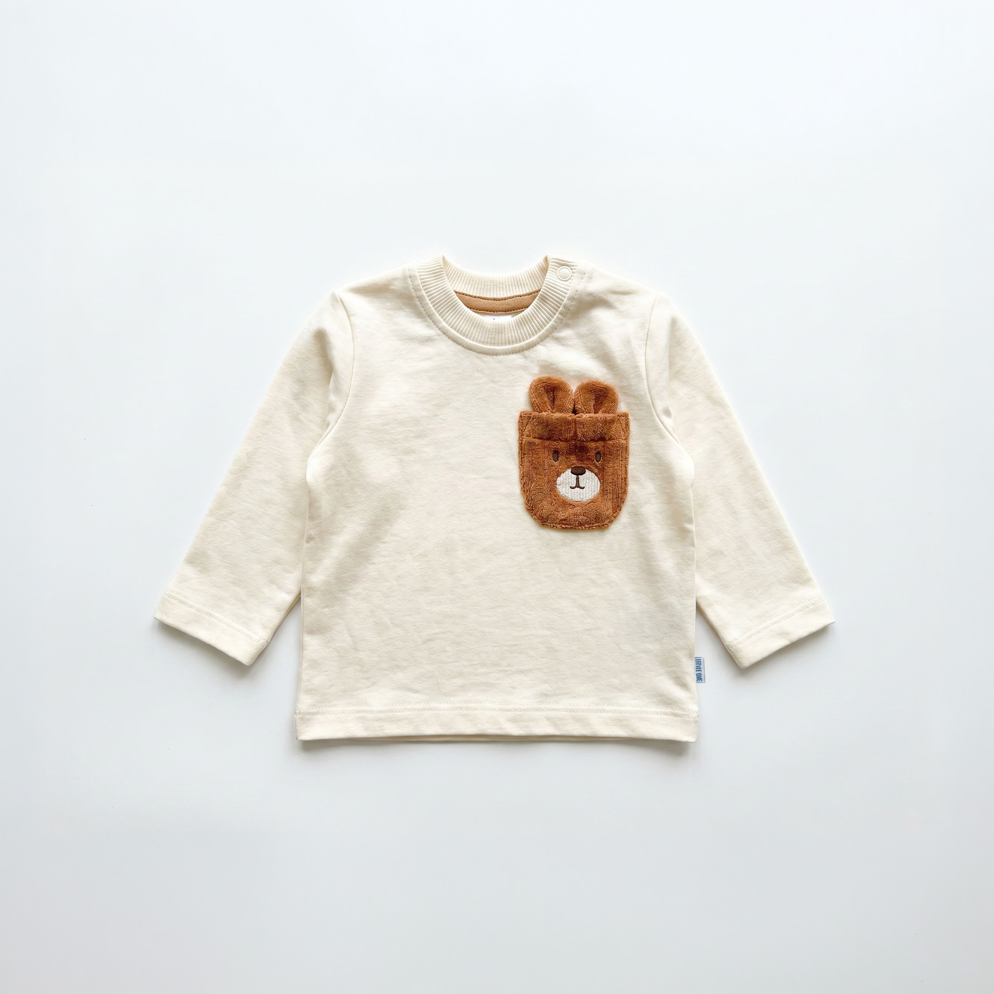 Langarmshirts, LITTLE ONE, Beige – Besonderheit: Druckknöpfe im Schulterbereich