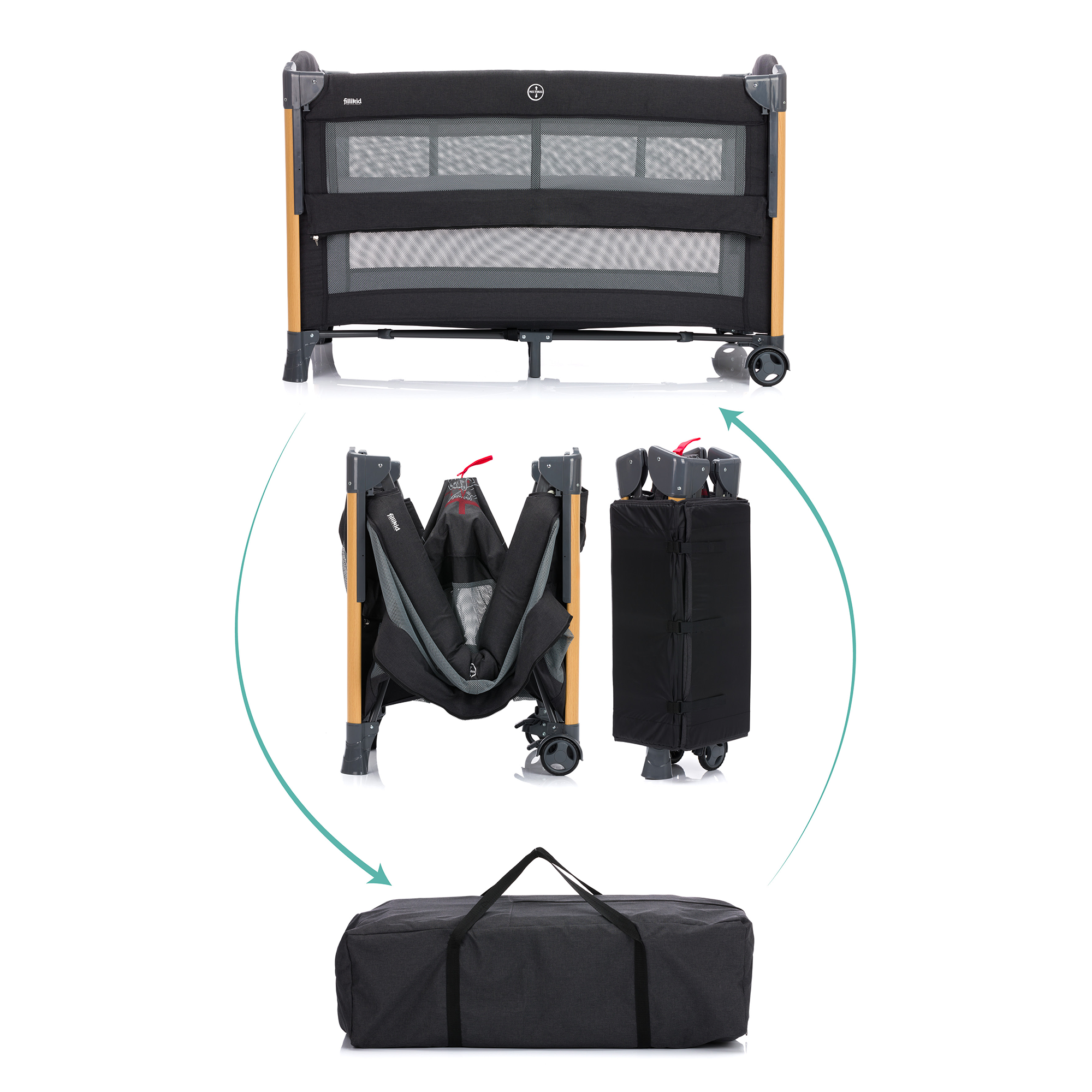 Reisebetten & Zubehör, fillikid, Grau – Produktansicht