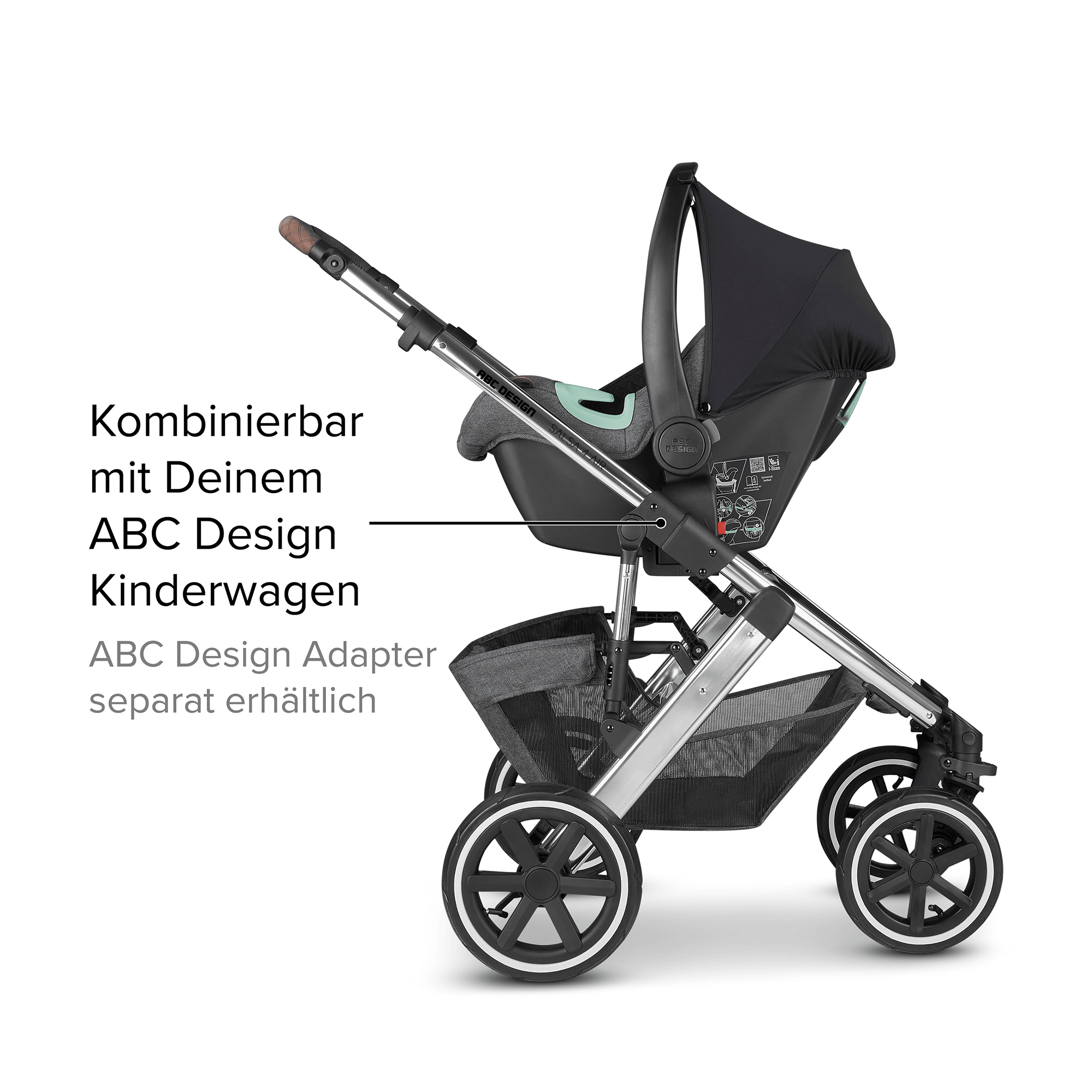 Babyschalen 0-13 kg, Gruppe 0+, ABC DESIGN, Grau – Produktansicht