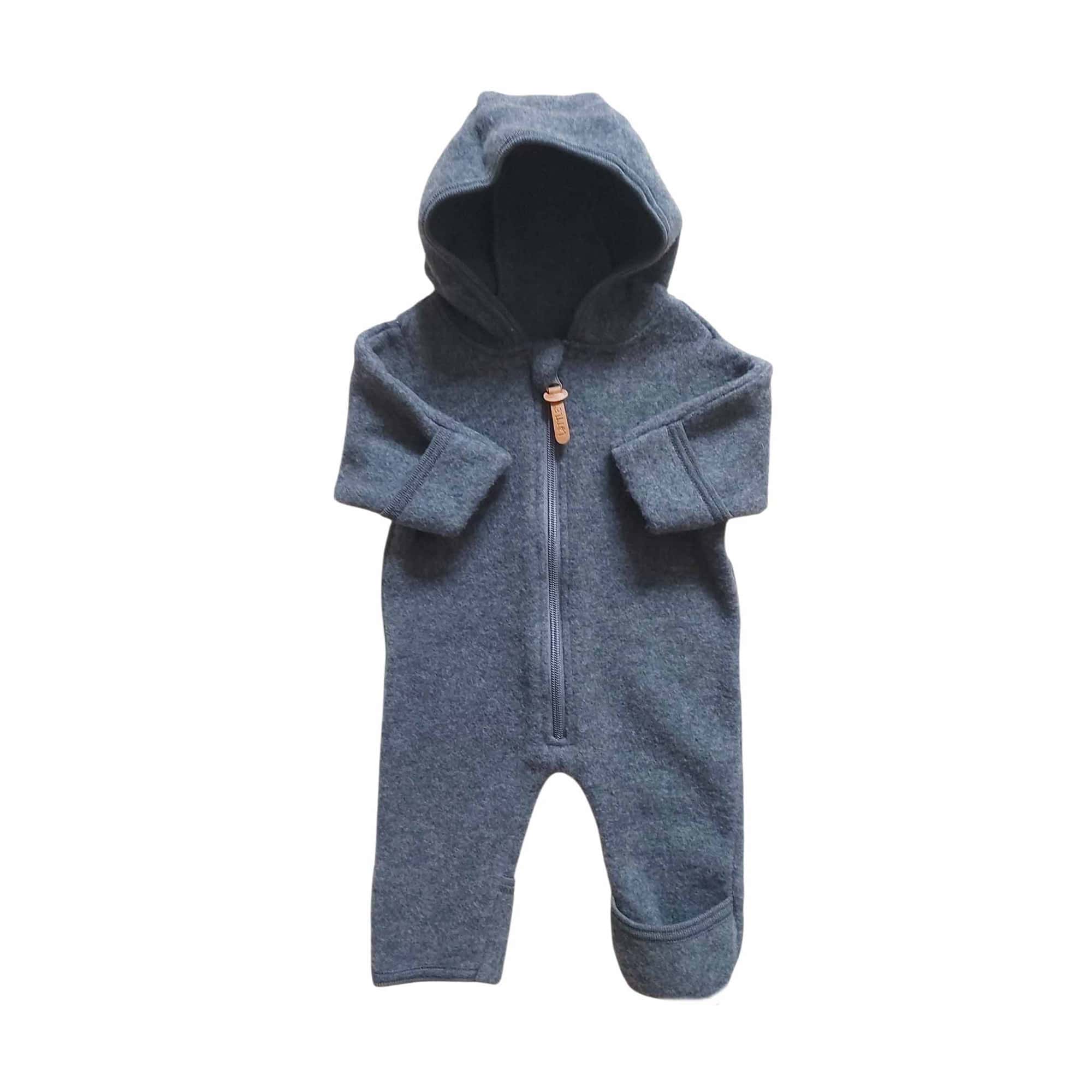 Fleece Overalls, LITTLE, Grau – Besonderheit: aus 100% Merinowolle