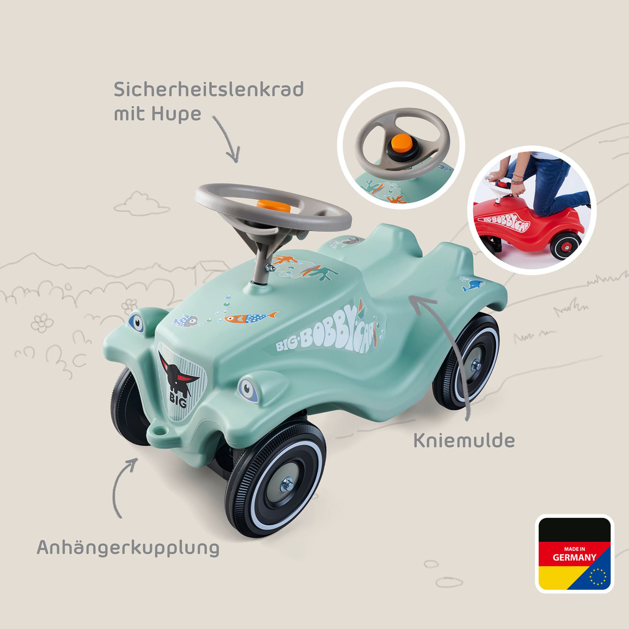 Bobby Car & Zubehör, BIG, Grün – Produktansicht