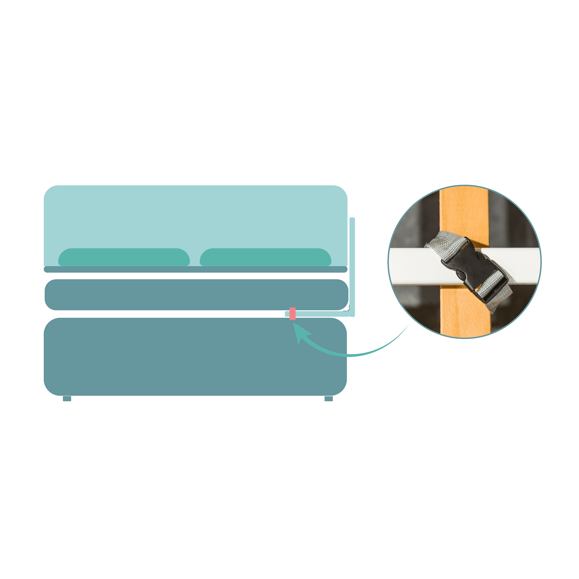 Bettgitter, fillikid, Beige – Produktansicht