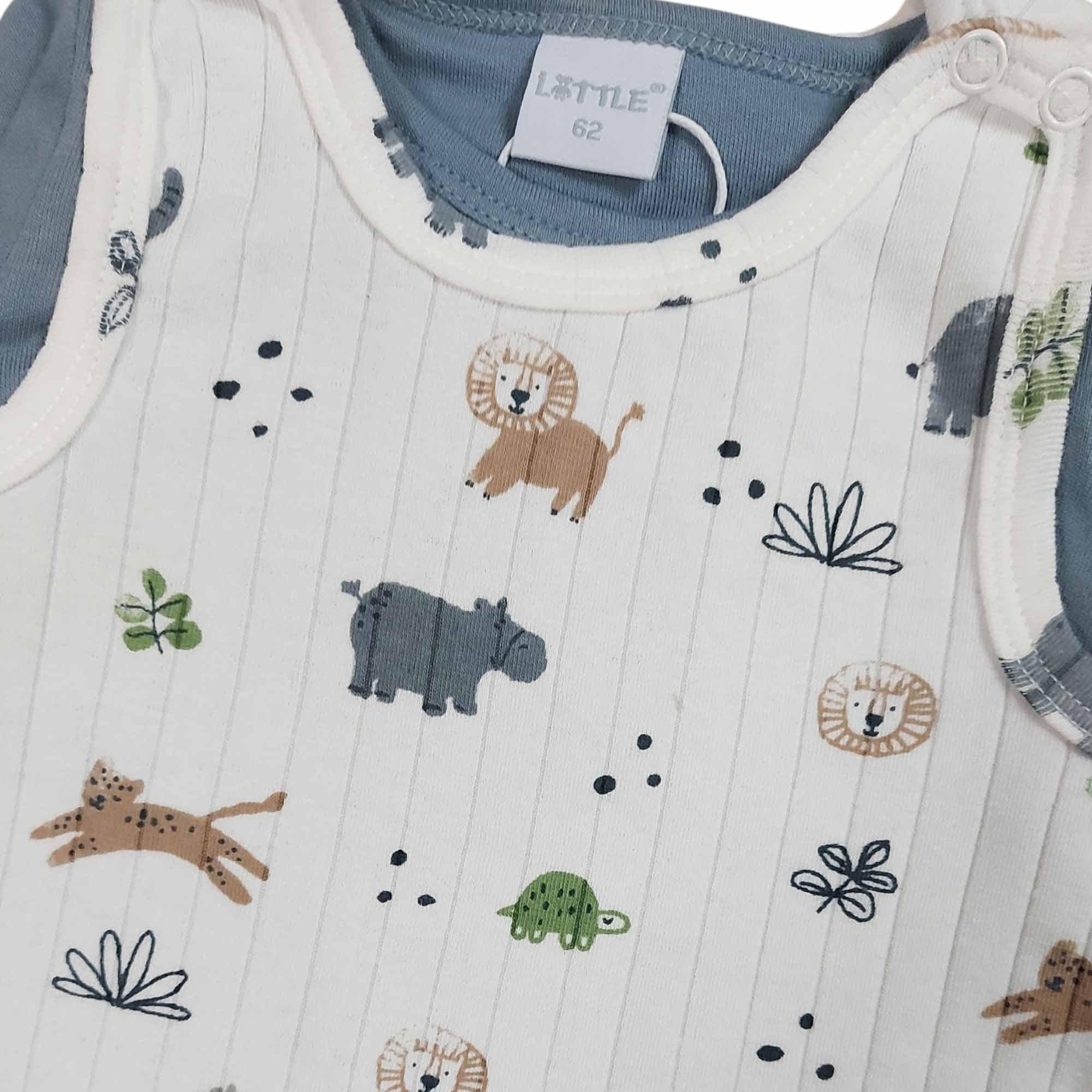 Strampler, LITTLE, Weiß – Besonderheit: Set bestehend aus Strampler und Langarmshirt