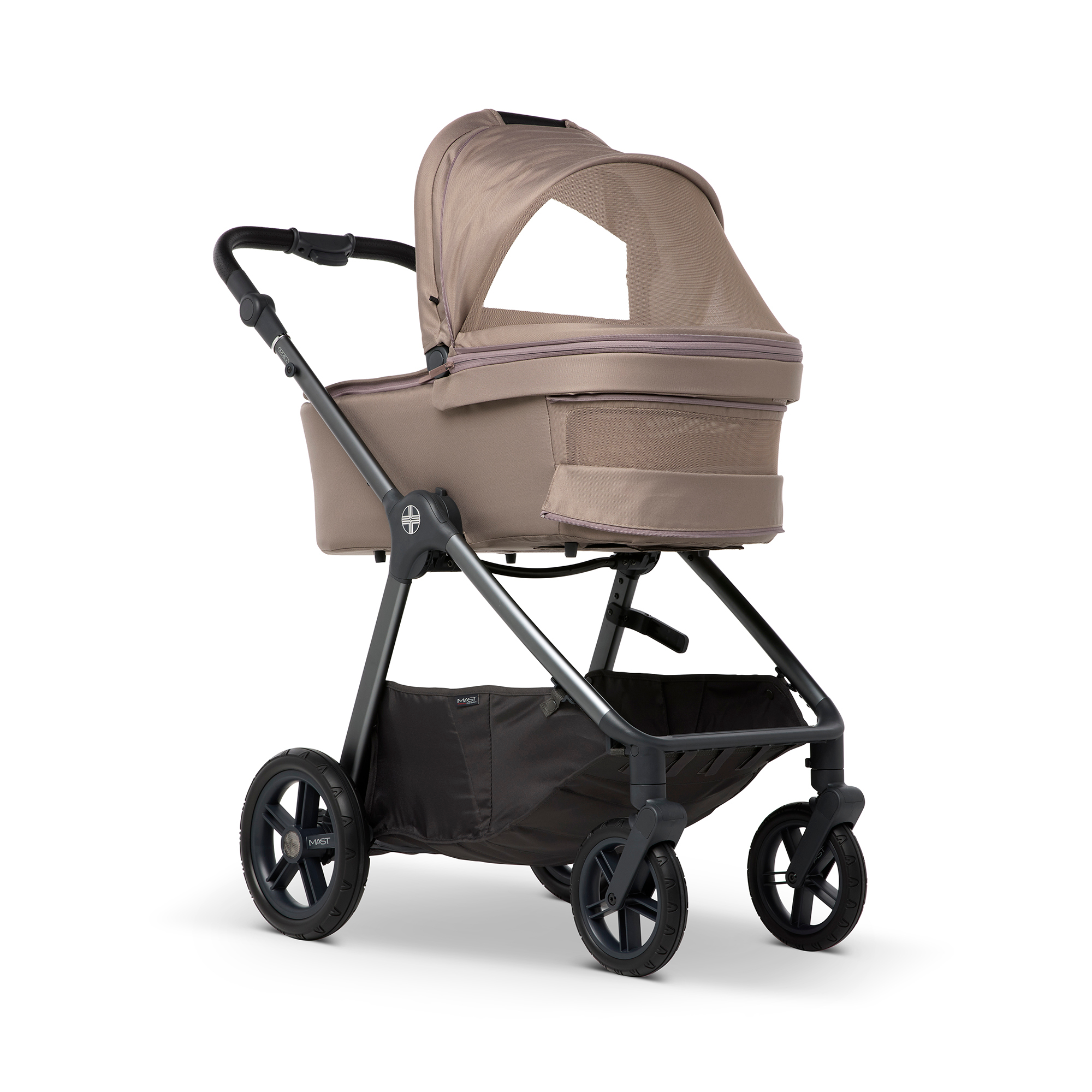 Kombi-Kinderwagen, MAST, Beige – Besonderheit: inkl. Babywanne, Sportsitz, Regenschutz
