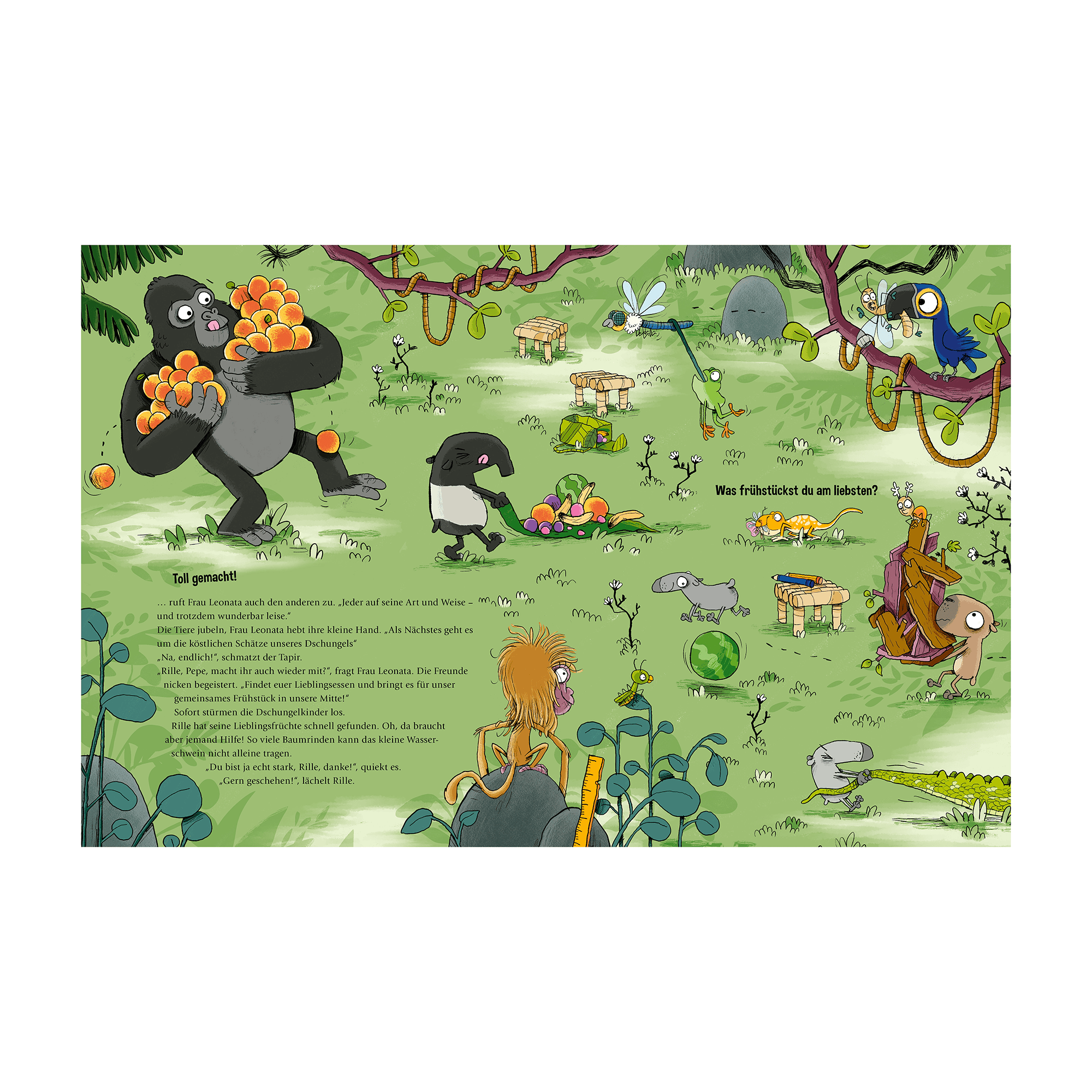 Bilderbücher, ess!inger – Besonderheit: liebenswerte Mitmach-Geschichte mit dem Gorilla Rille