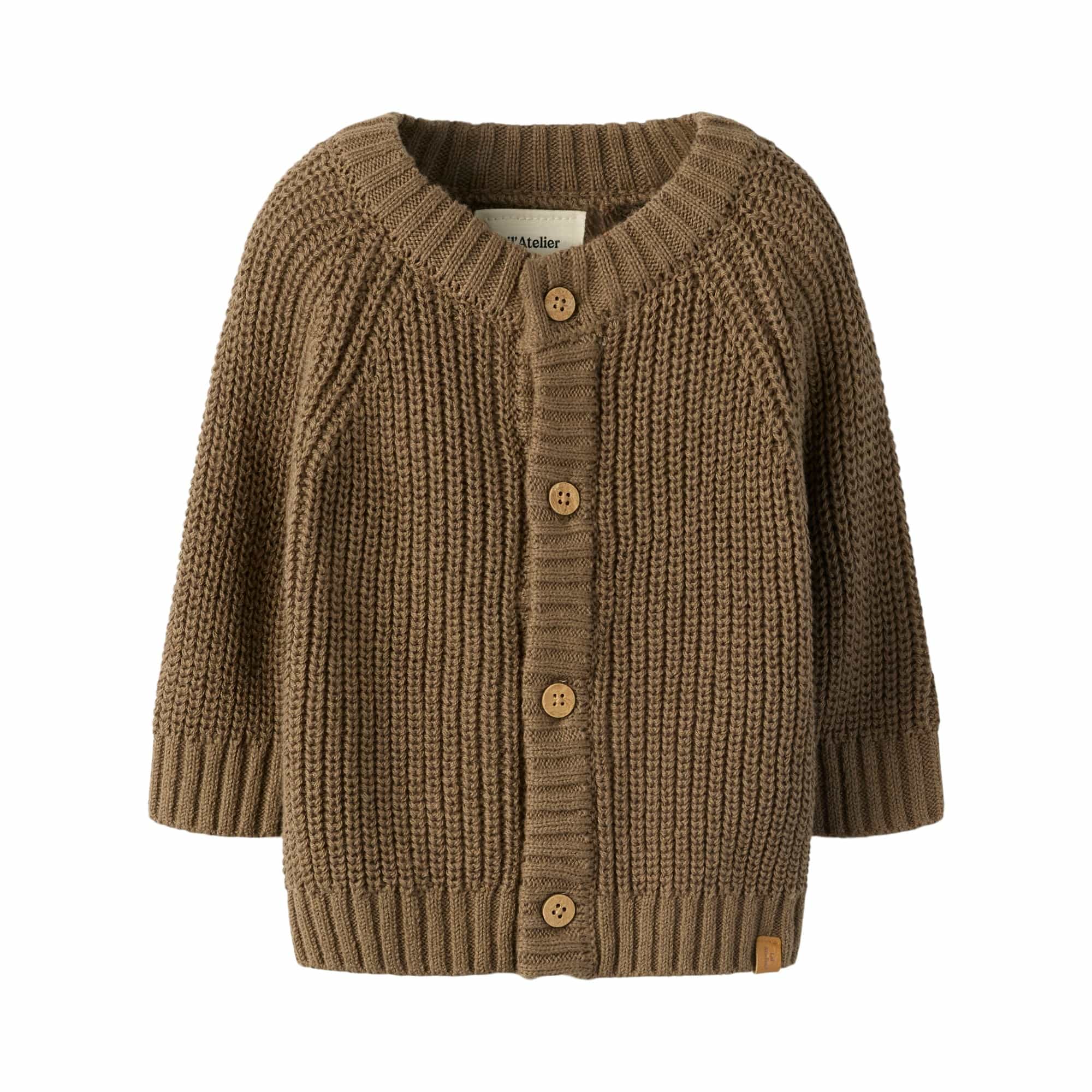 Sweat-, Fleece- & Strickjacken, Lil' Atelier, Braun – Besonderheit: durchgehende Knopfleiste