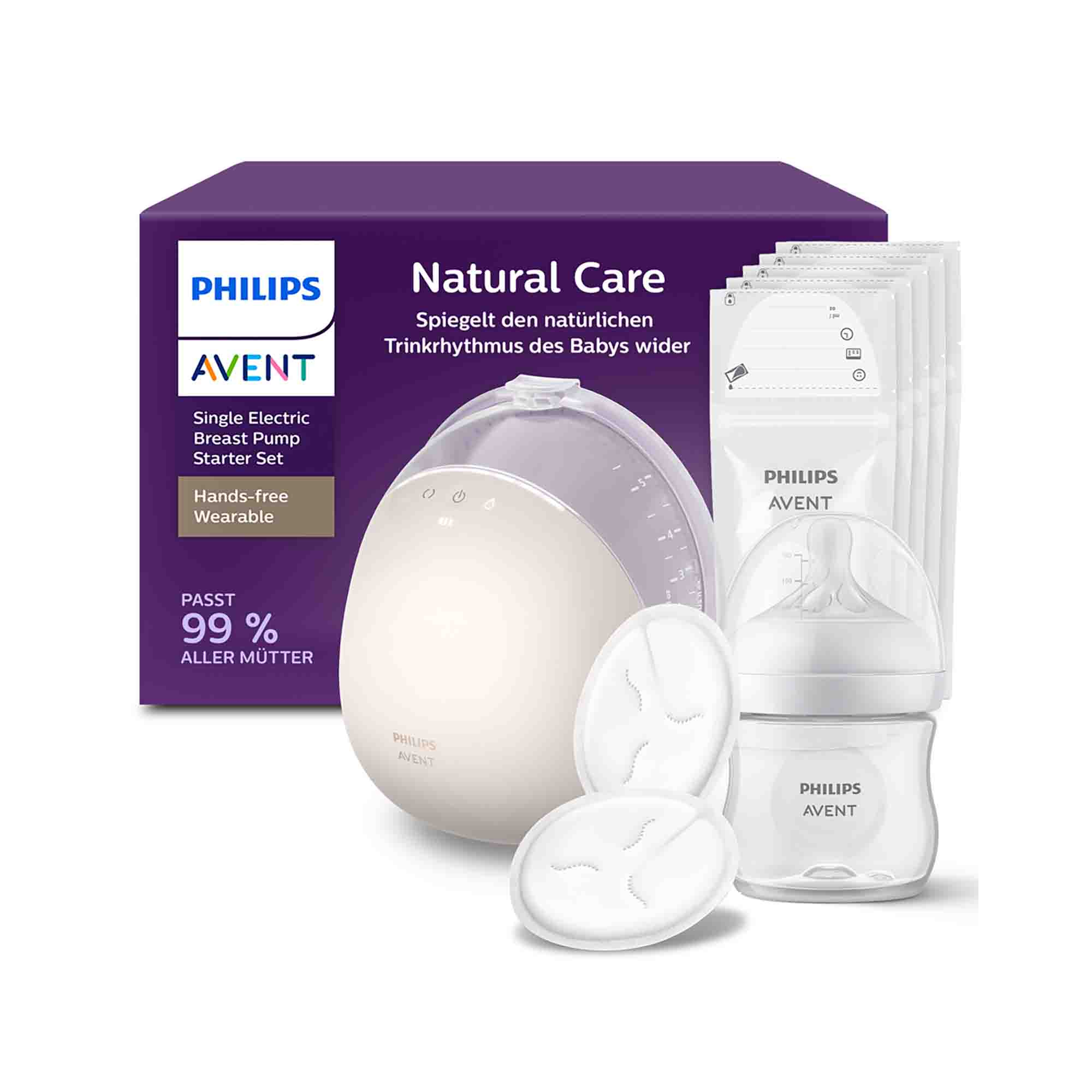 Hands Free Milchpumpen, PHILIPS AVENT, Weiß – Besonderheit: komfortables und freihändiges Abpumpen