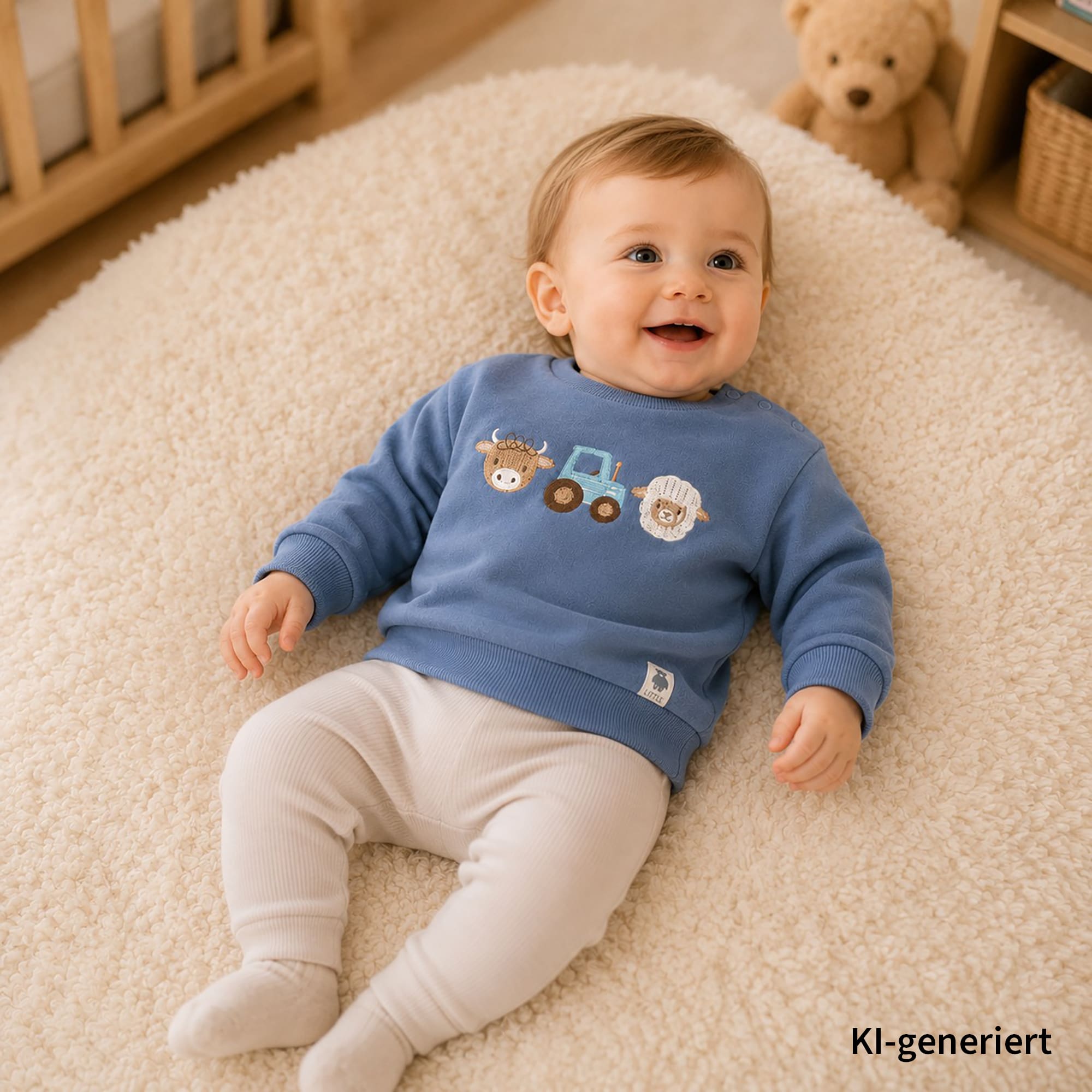 Pullover & Sweatshirts, LITTLE, Blau – Besonderheit: aus 80% Baumwolle