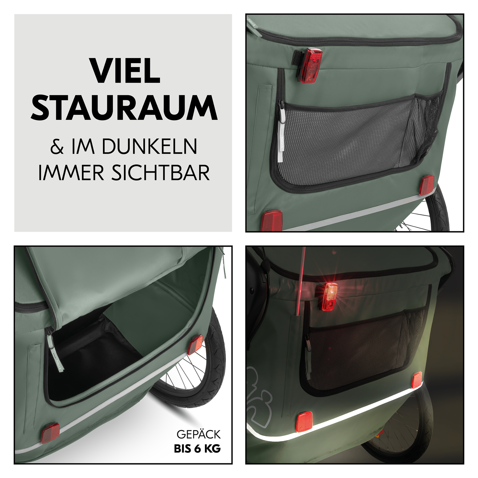 Fahrradanhänger, hauck, Grün – Produktansicht
