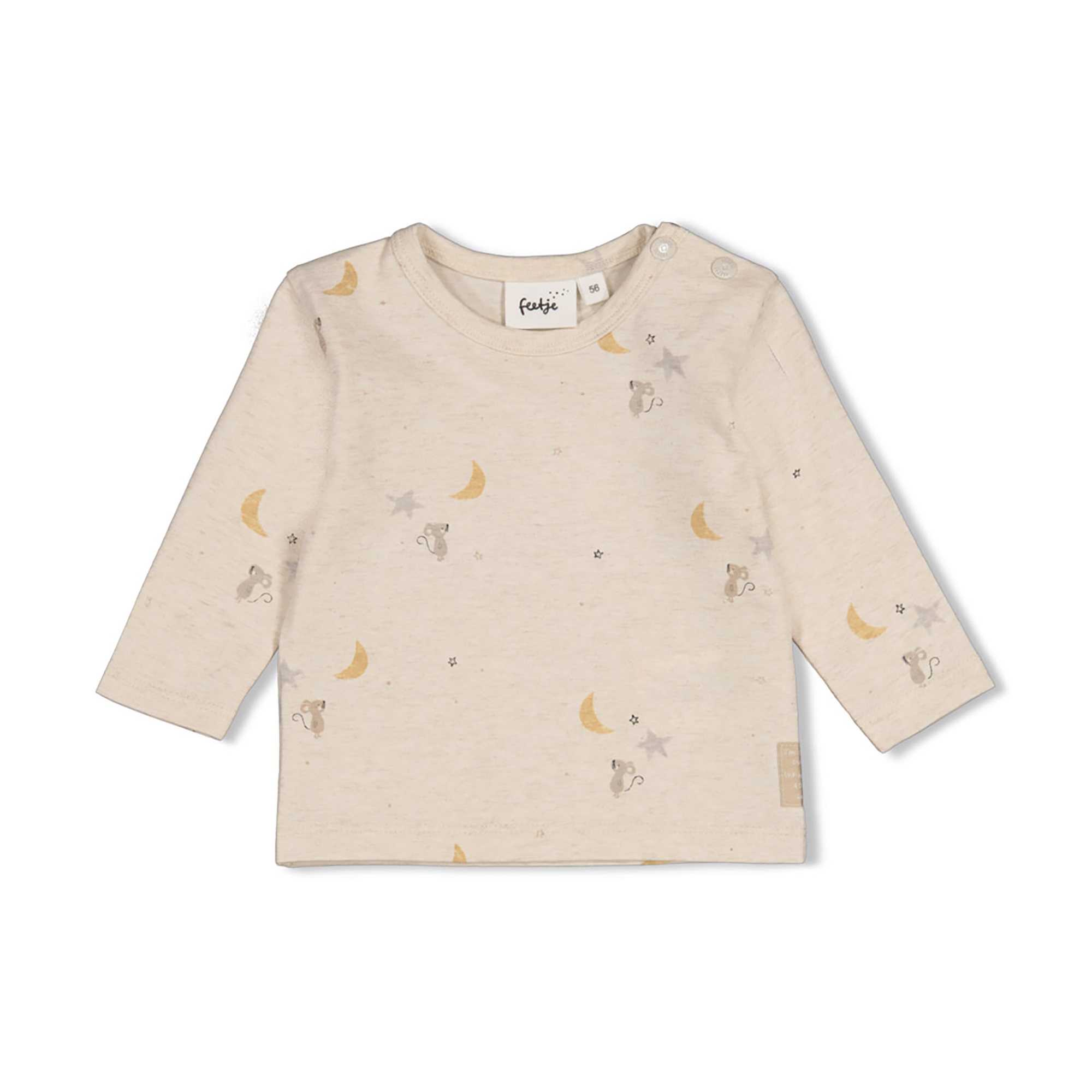 Langarmshirts, FEETJE, Beige – Besonderheit: aus 81% Baumwolle