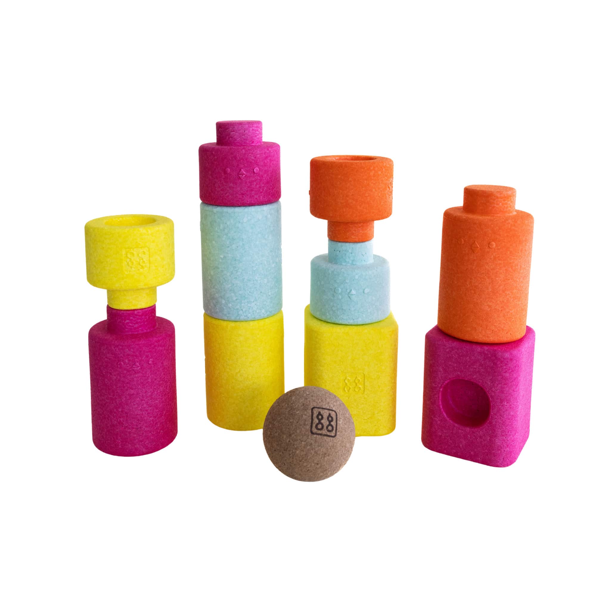 Bygge, Gelb – Besonderheit: zum Bauen, Kegeln, Balancieren und Werfen
