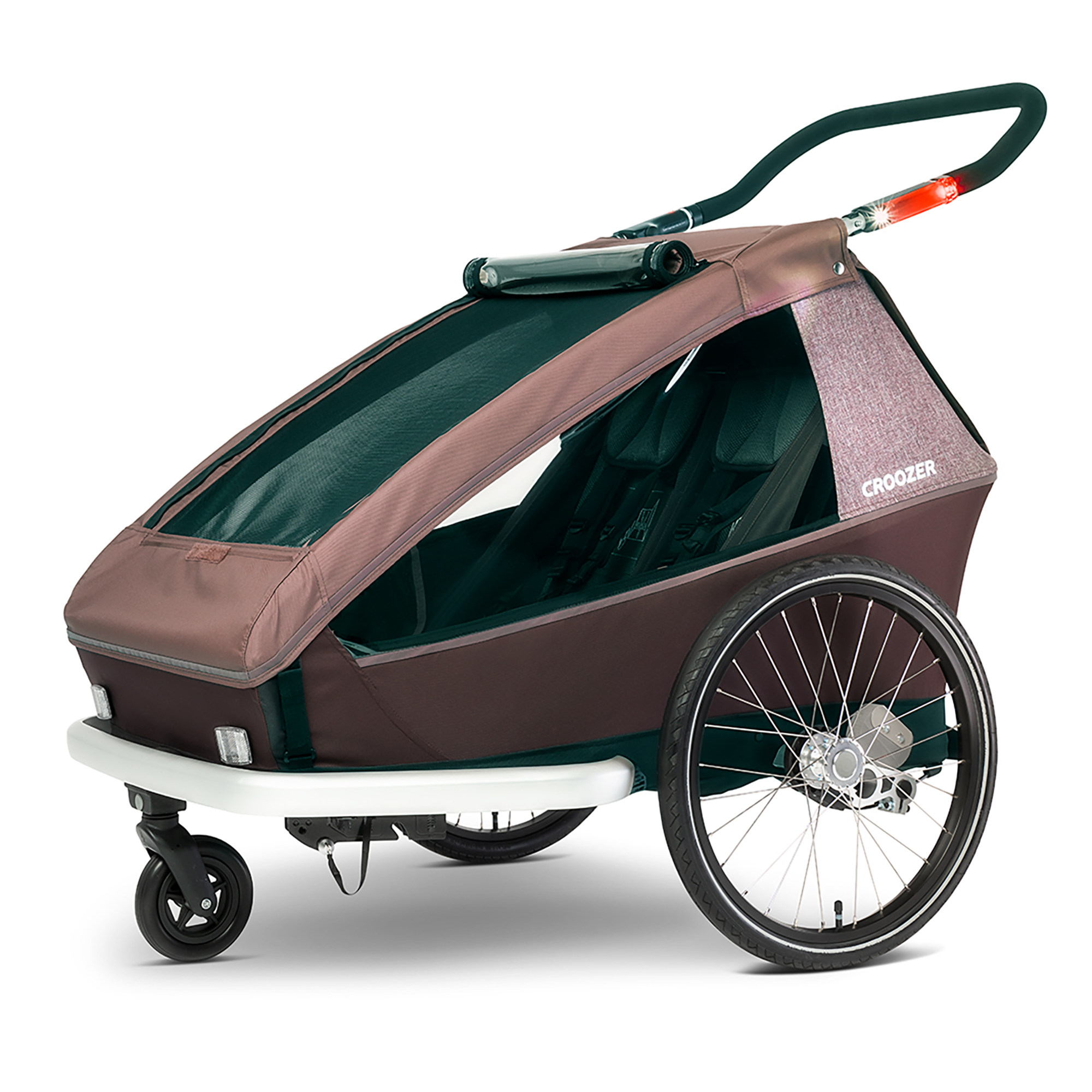 Fahrradanhänger, Croozer, Rot – Besonderheit: Climatex® Sitz & Croozer AirPad® Federung