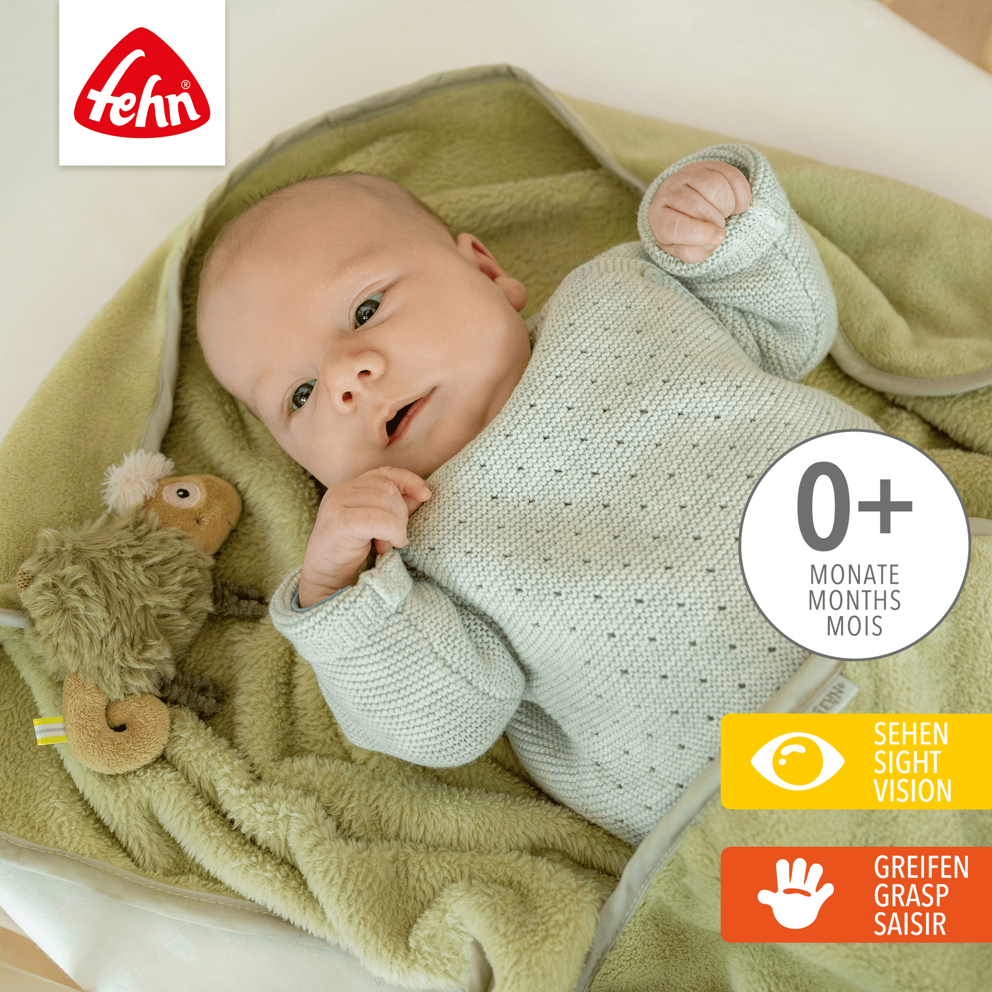 Kuscheldecken, fehn, Grün – Produktansicht