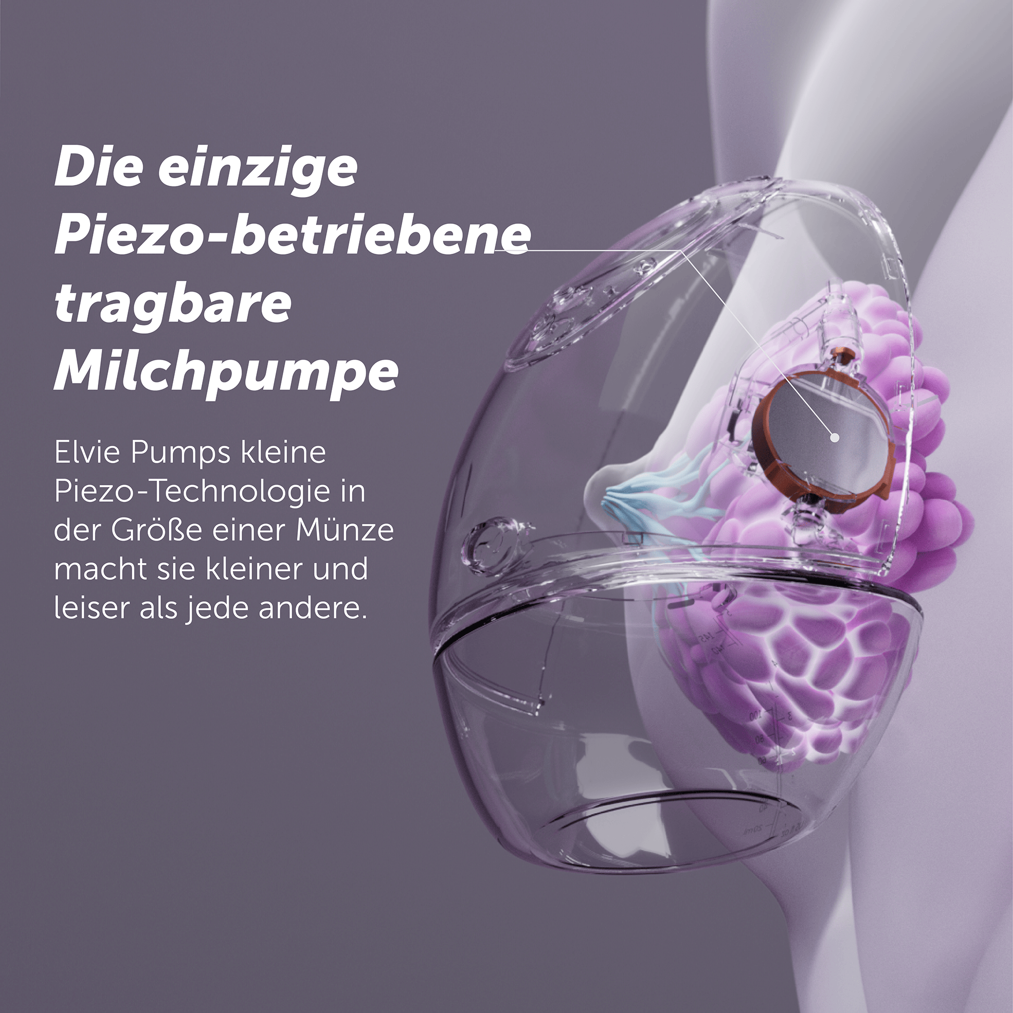 Milchpumpen, elvie, Weiß – Produktansicht