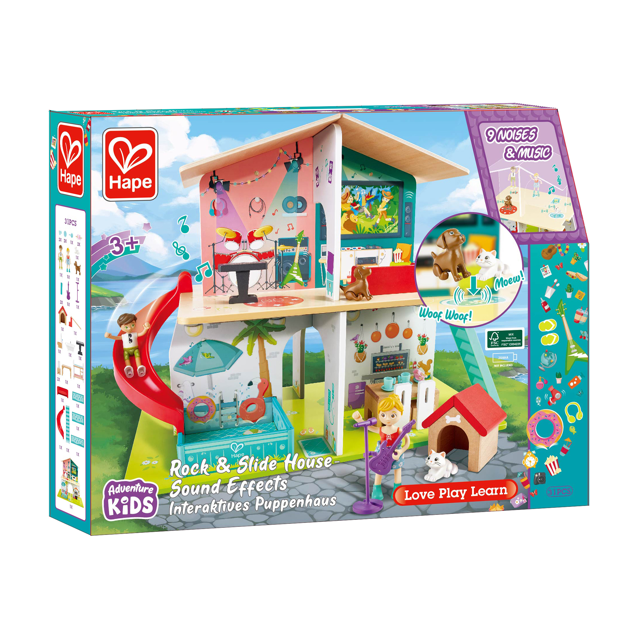 Puppen & Puppenwagen, Hape, Mehrfarbig – Produktansicht