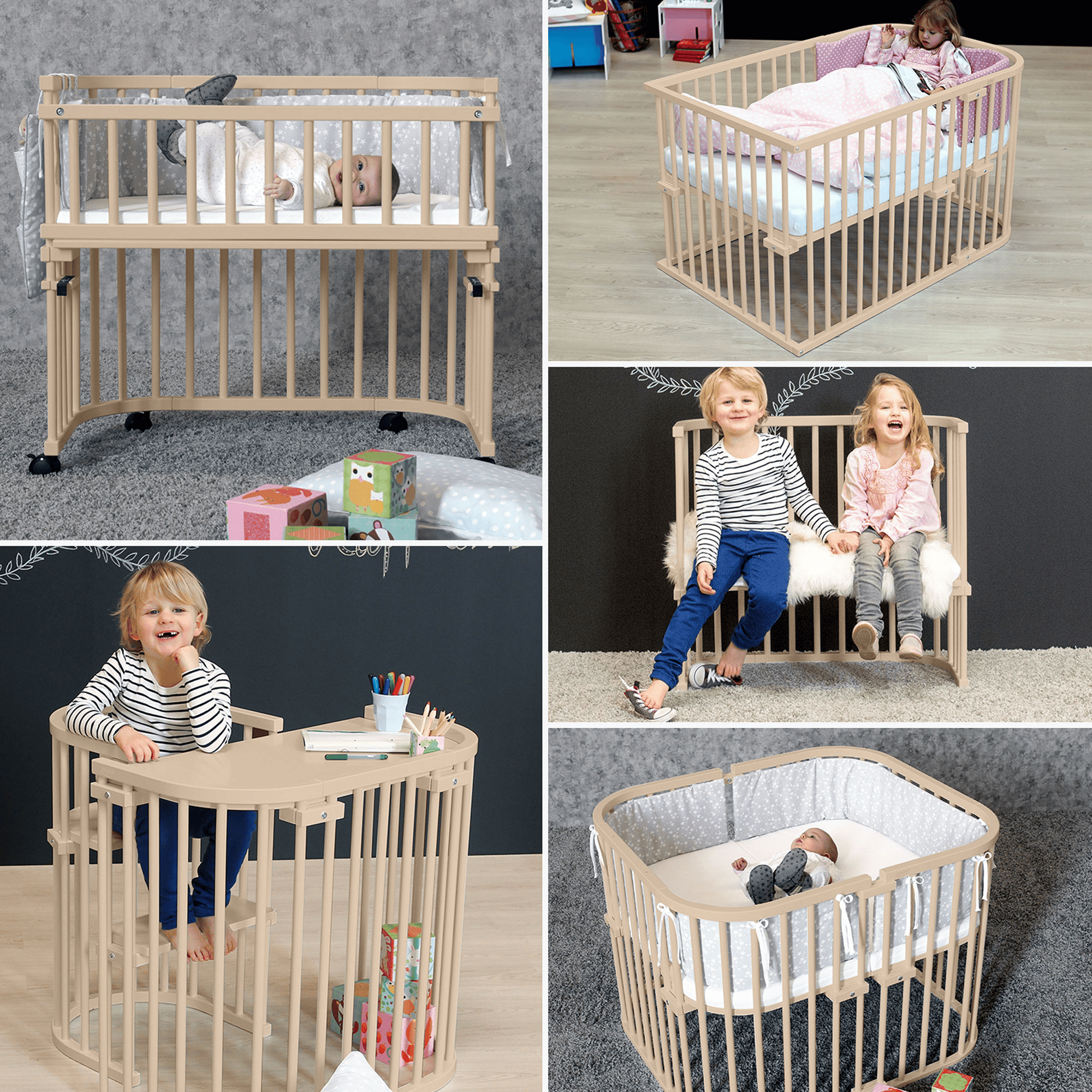 Beistellbetten, babybay, Beige – Produktansicht