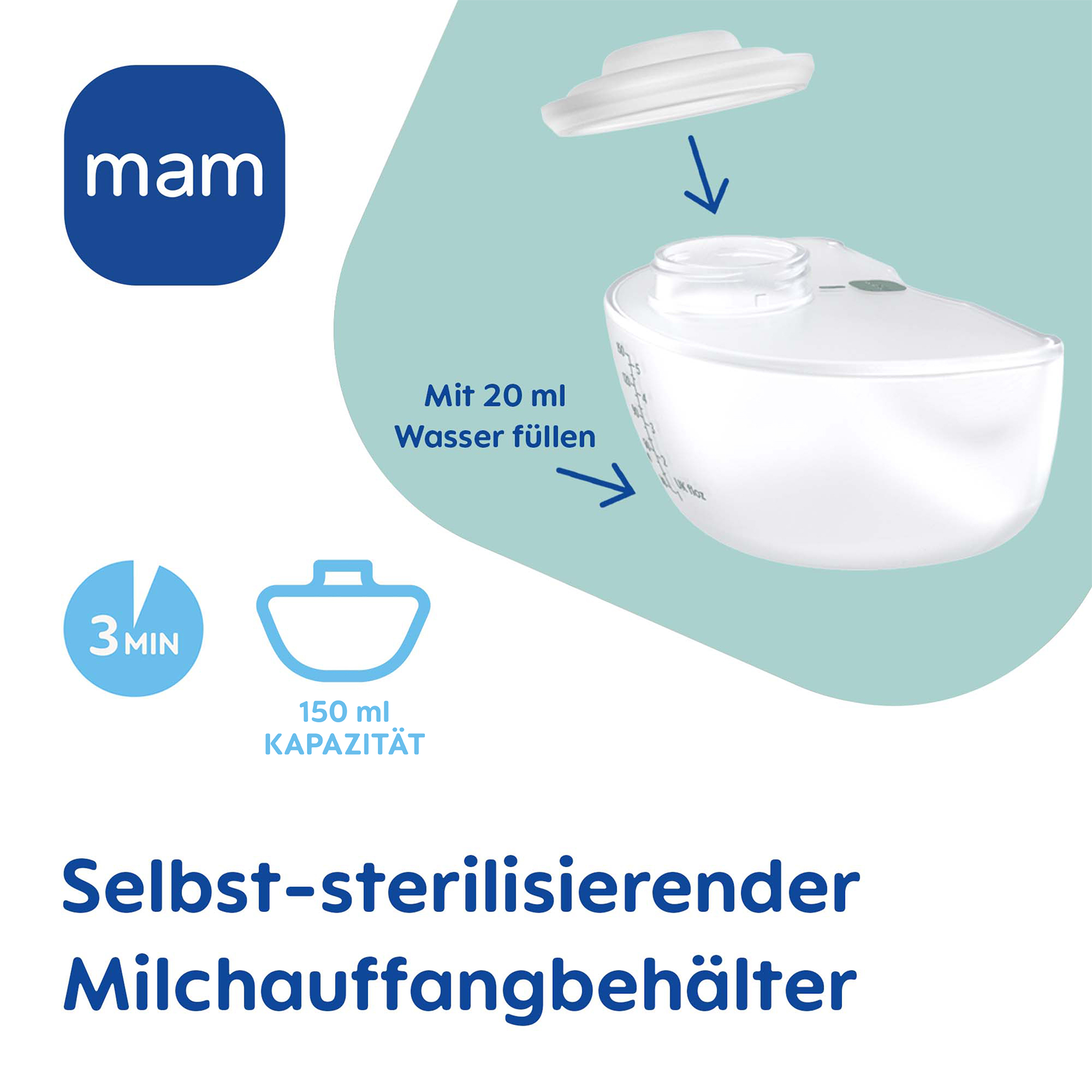 Hands Free Milchpumpen, MAM, Weiß – Produktansicht