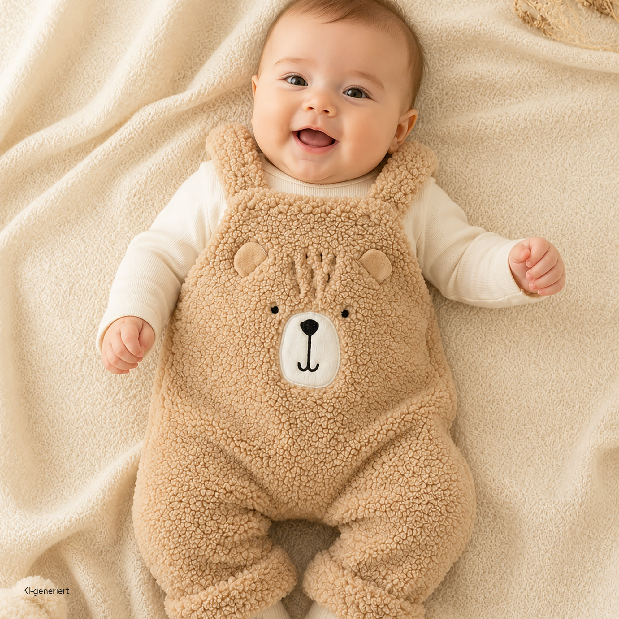 Latzhosen, LITTLE, Beige – Produktansicht