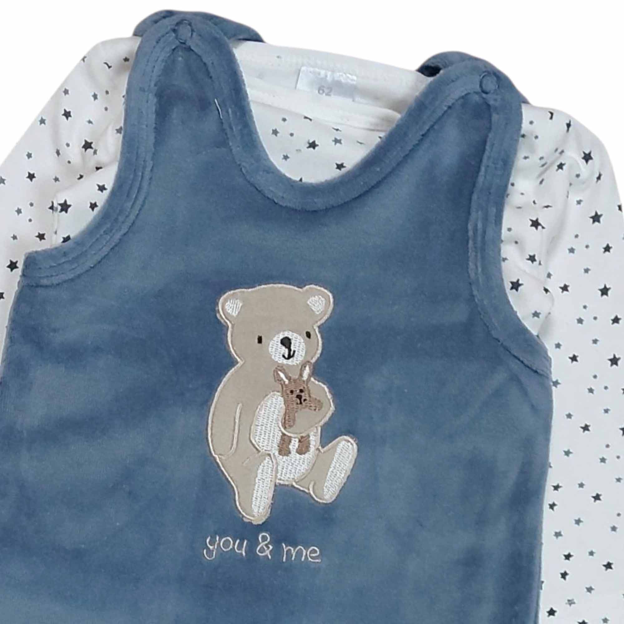 LITTLE ONE, LITTLE ONE, Blau – Besonderheit: Set bestehend aus Strampler und Langarmshirt