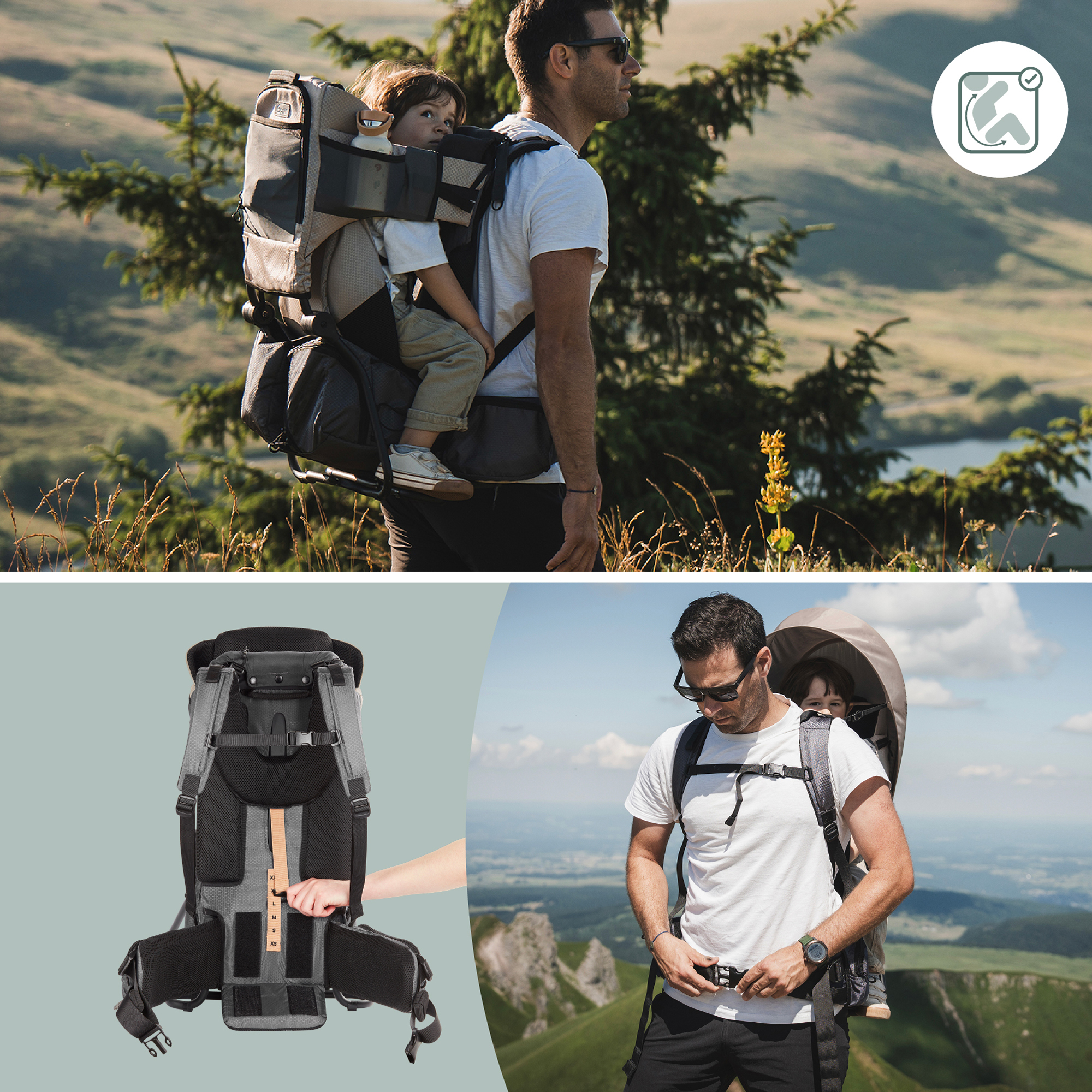 Rückentragen, babymoov, Beige – Produktansicht